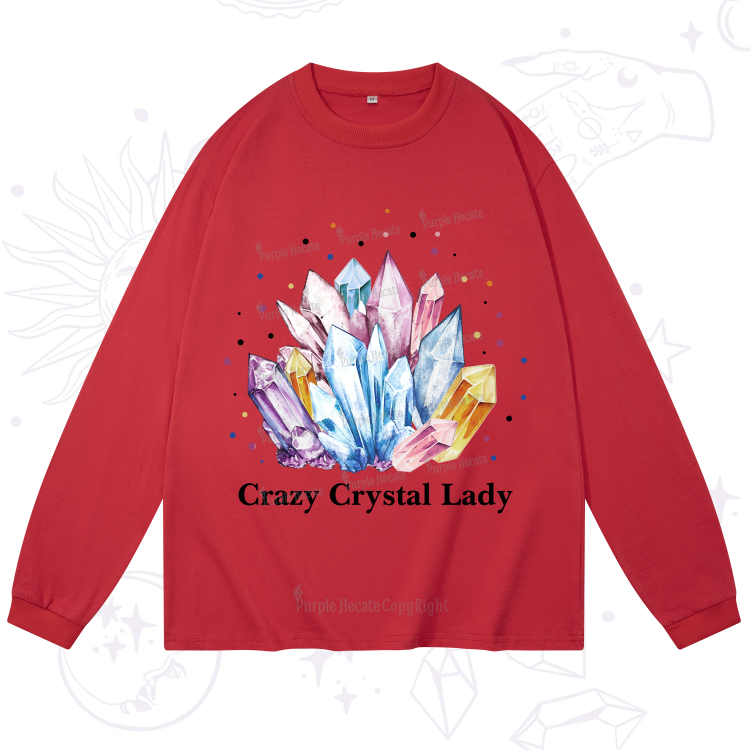Purplehecate Crazy Crystal Long Sleeve T-Shirt