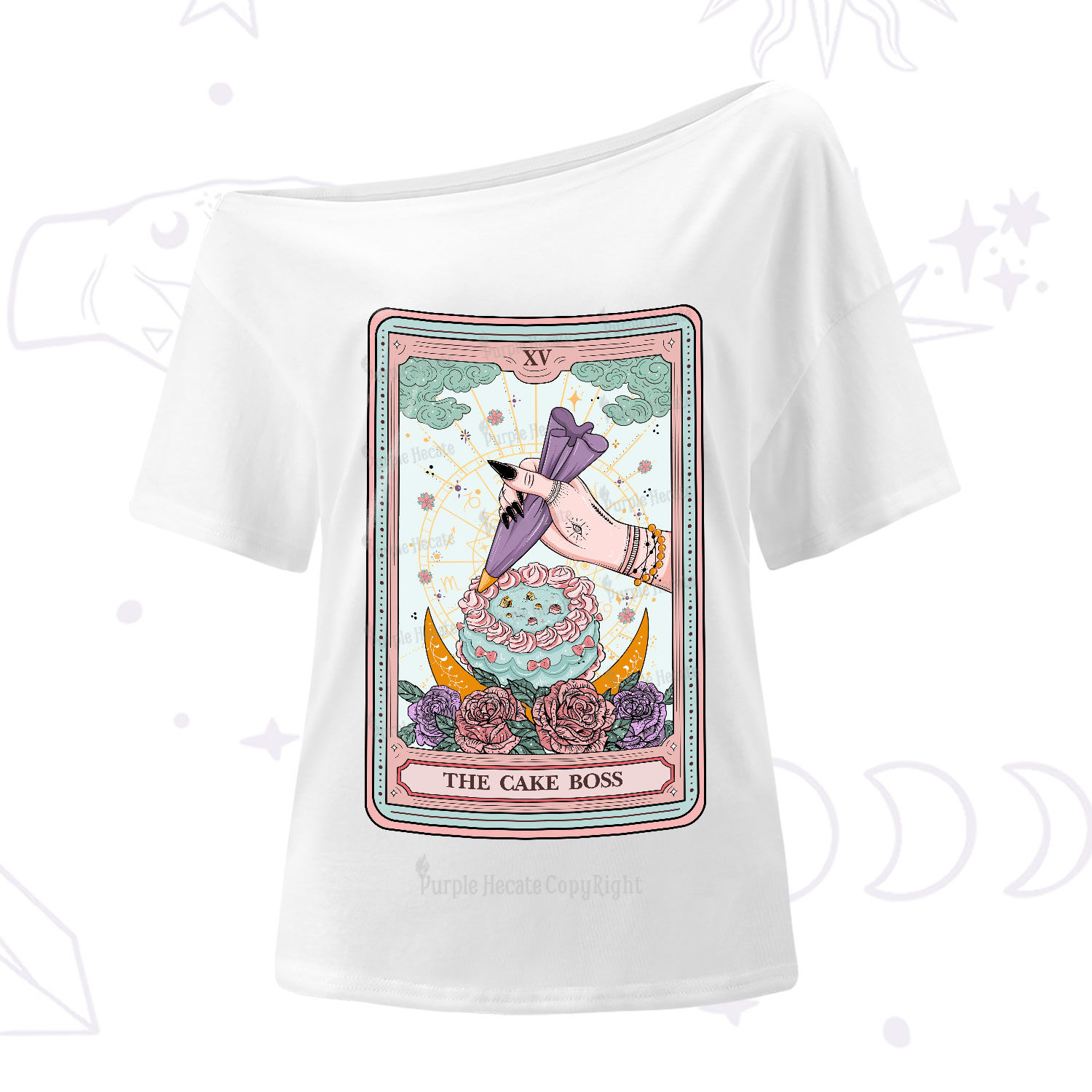 Purplehecate The Cake Boss Tarot Card One-Shoulder T-Shirt