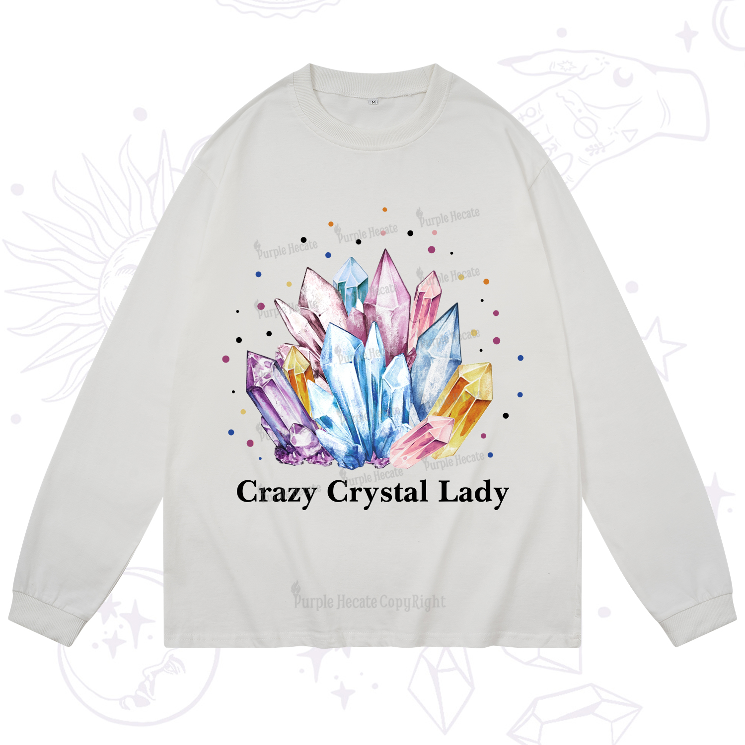 Purplehecate Crazy Crystal Long Sleeve T-Shirt