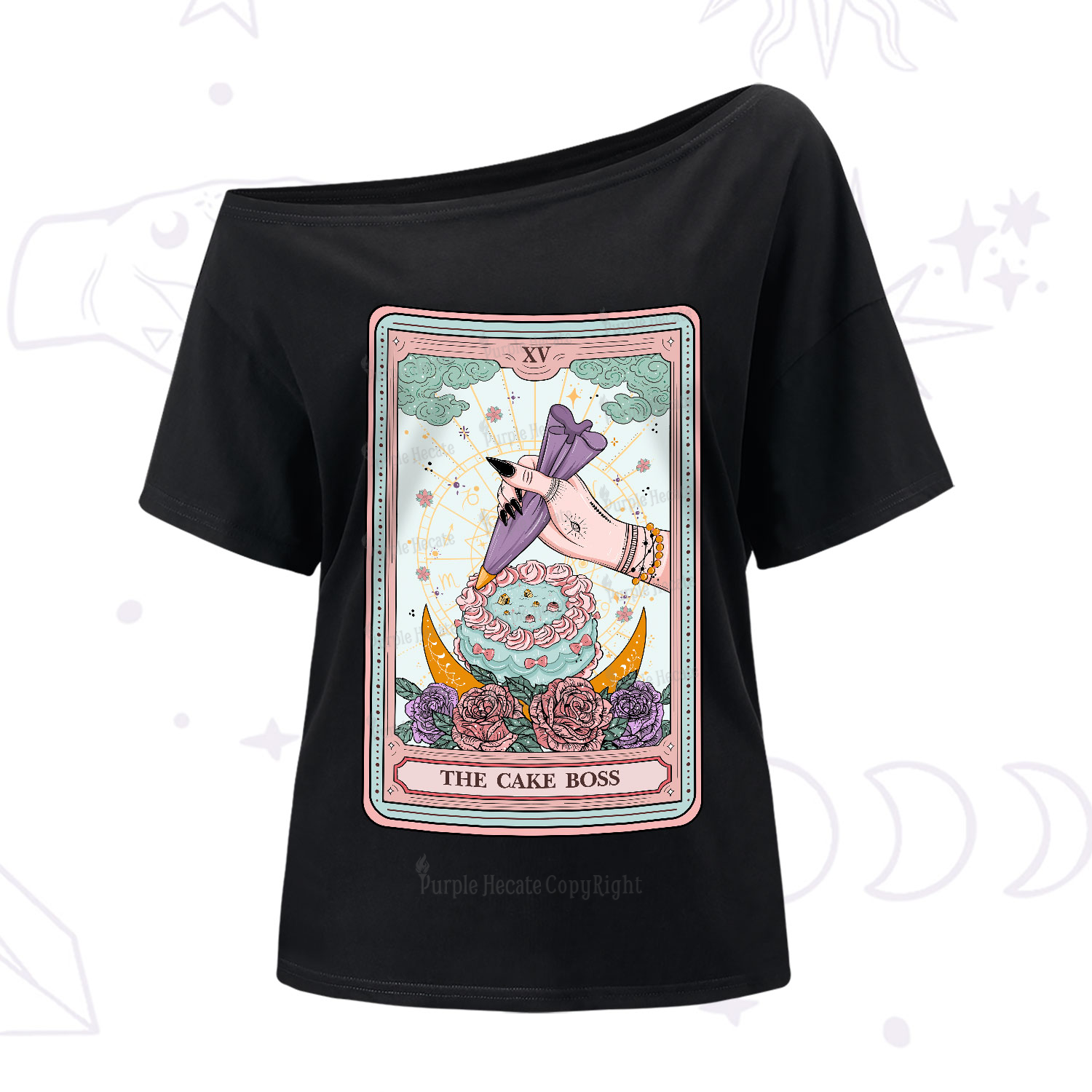 Purplehecate The Cake Boss Tarot Card One-Shoulder T-Shirt