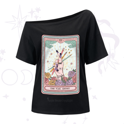 Purplehecate The Enchanted Nail Artist Tarot Card One-Shoulder T-Shirt