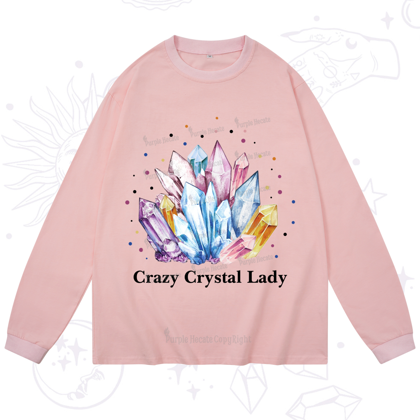 Purplehecate Crazy Crystal Long Sleeve T-Shirt
