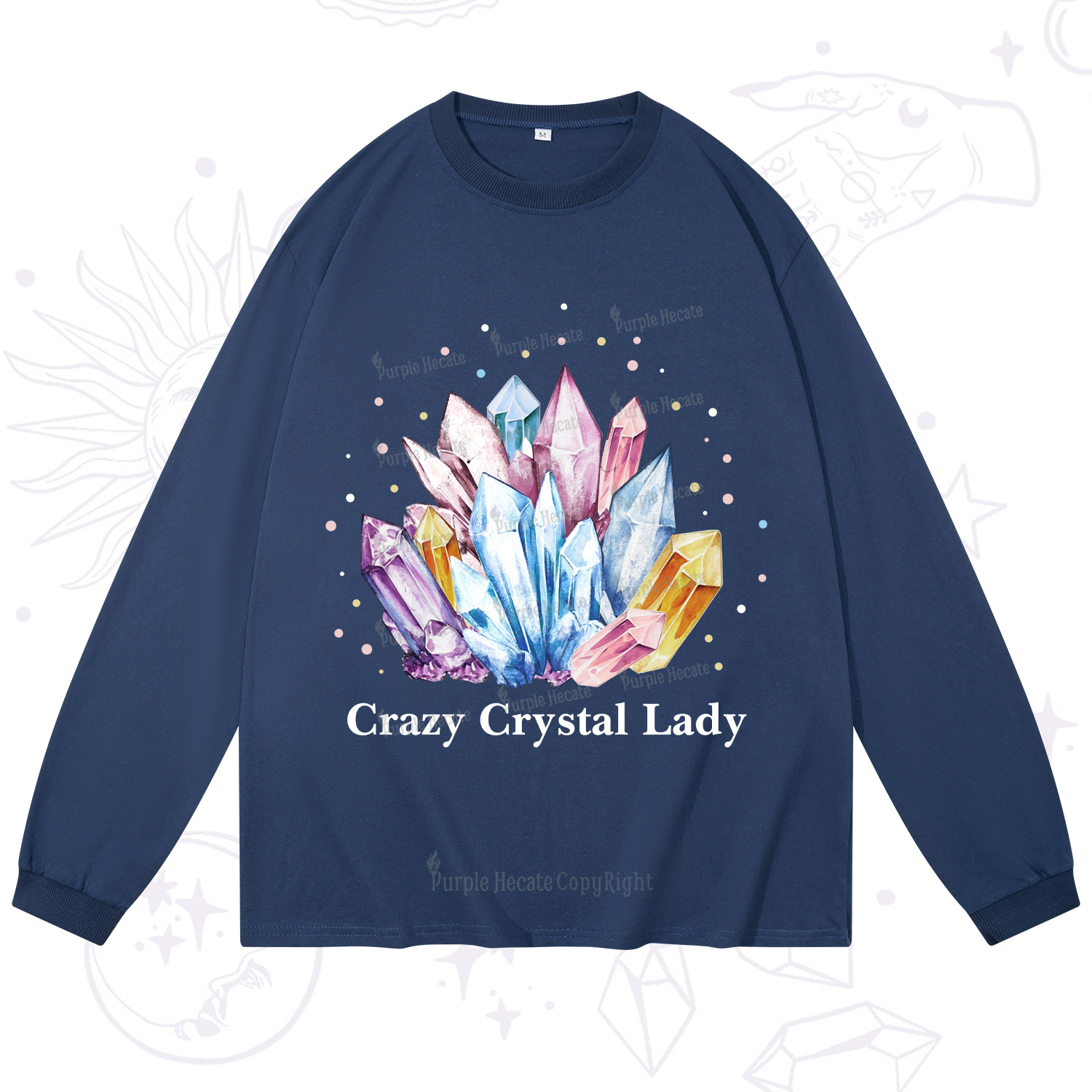 Purplehecate Crazy Crystal Long Sleeve T-Shirt