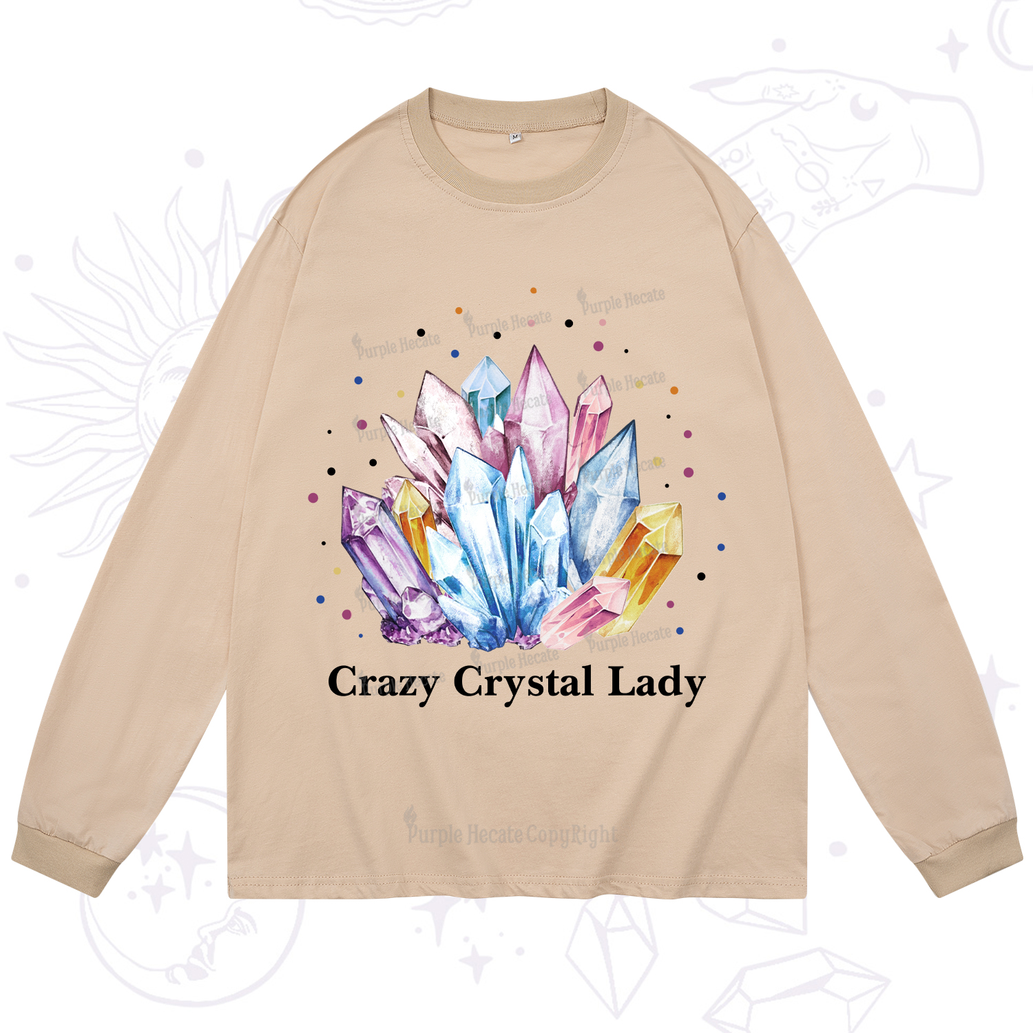 Purplehecate Crazy Crystal Long Sleeve T-Shirt