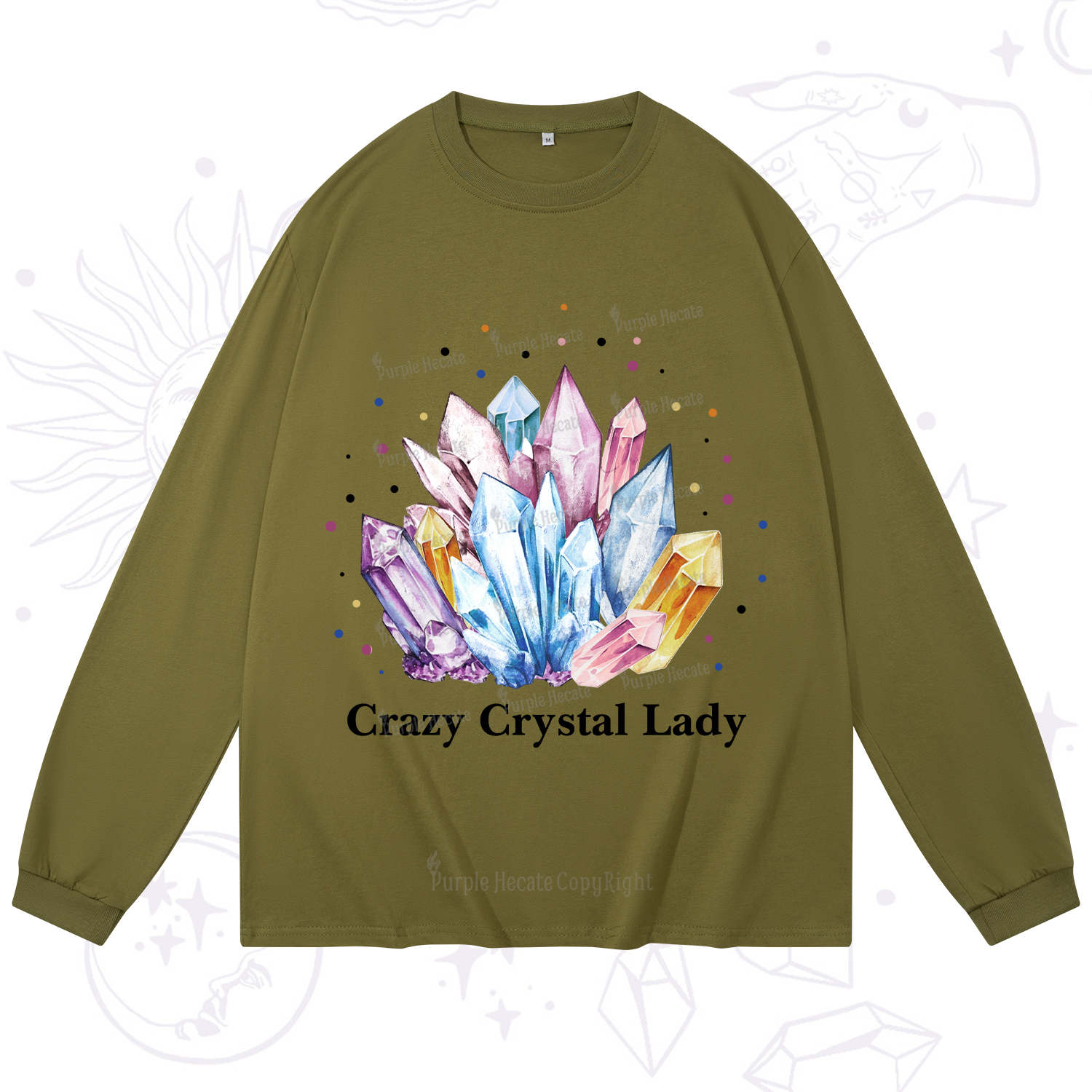 Purplehecate Crazy Crystal Long Sleeve T-Shirt