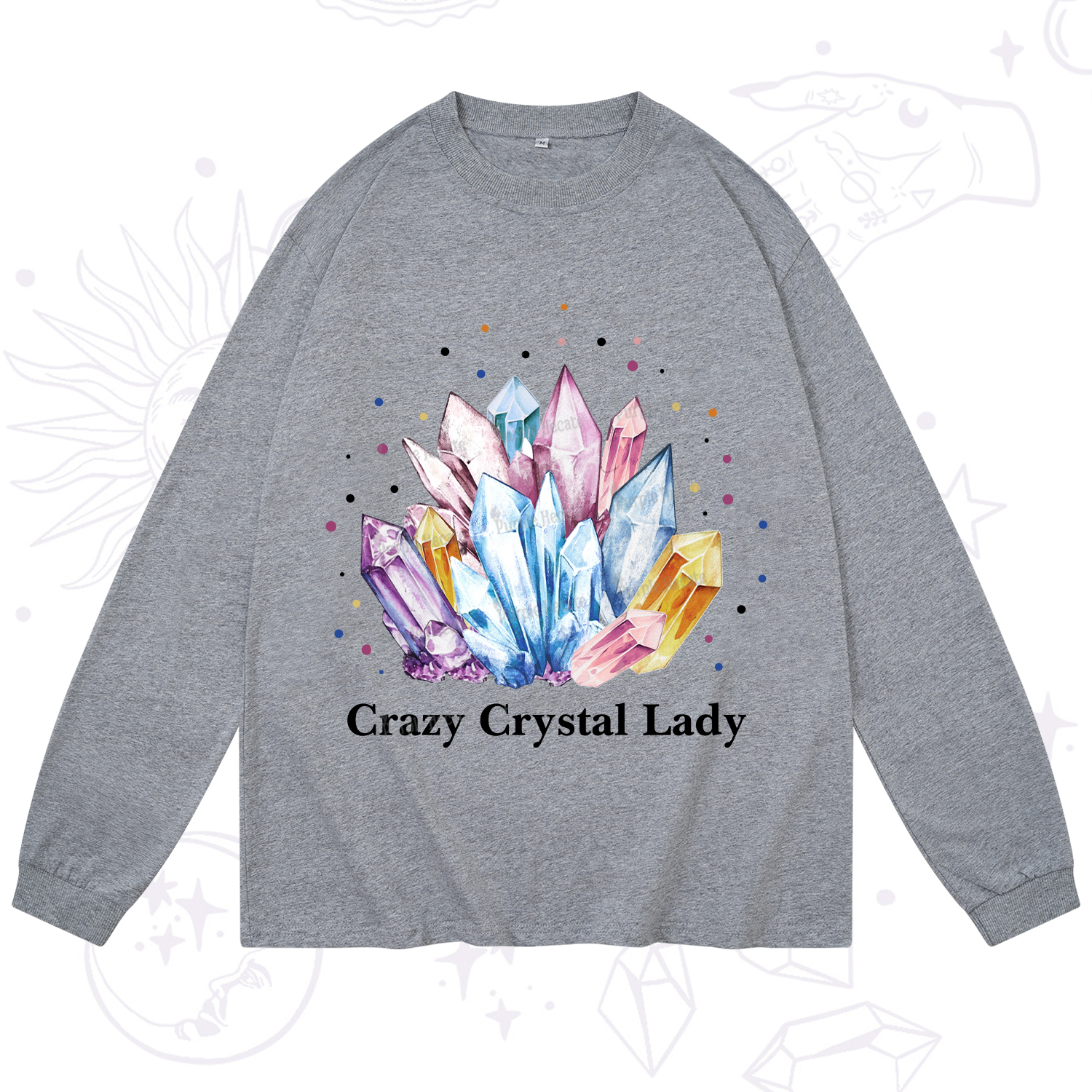 Purplehecate Crazy Crystal Long Sleeve T-Shirt