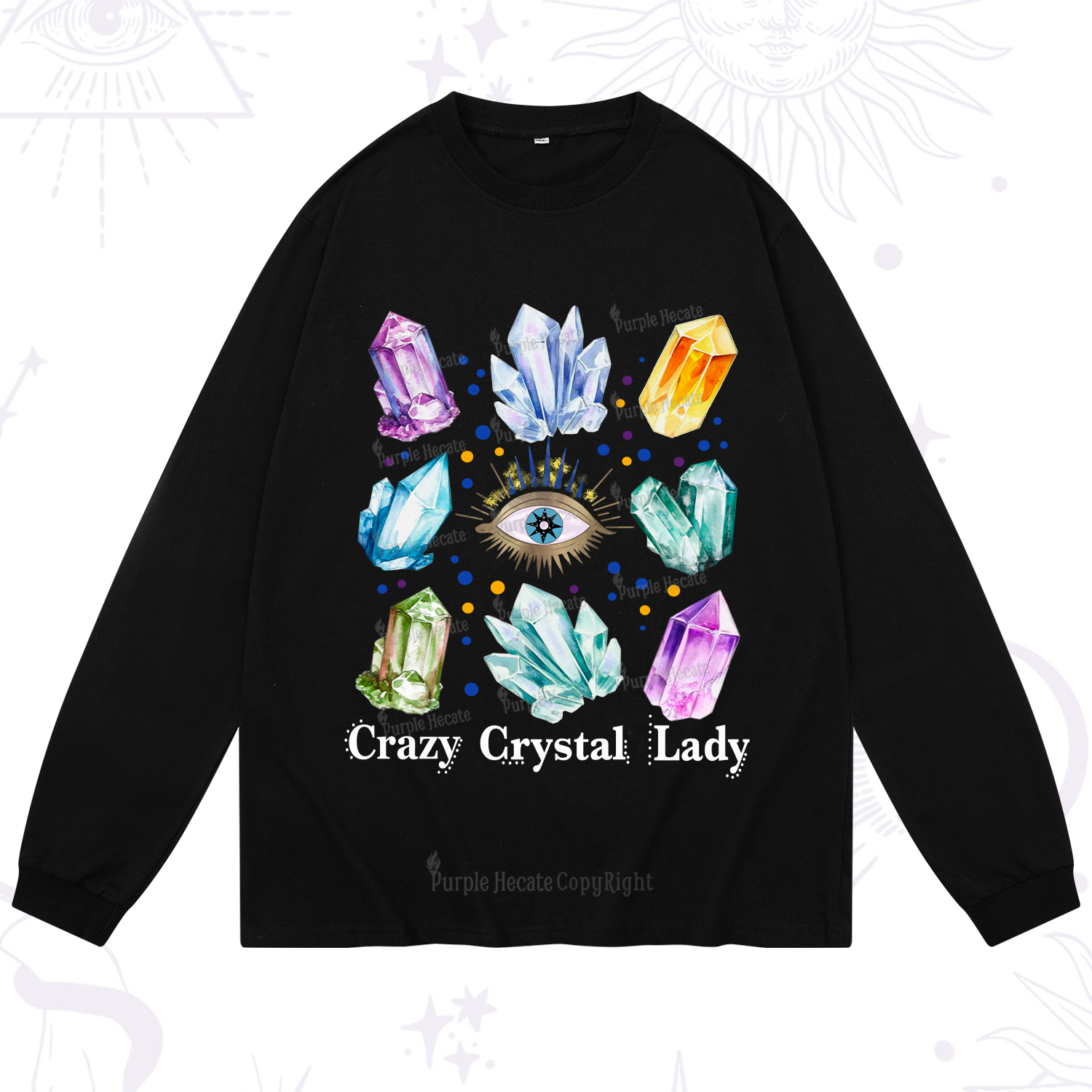 Purplehecate Crysral Lady Long Sleeve T-Shirt