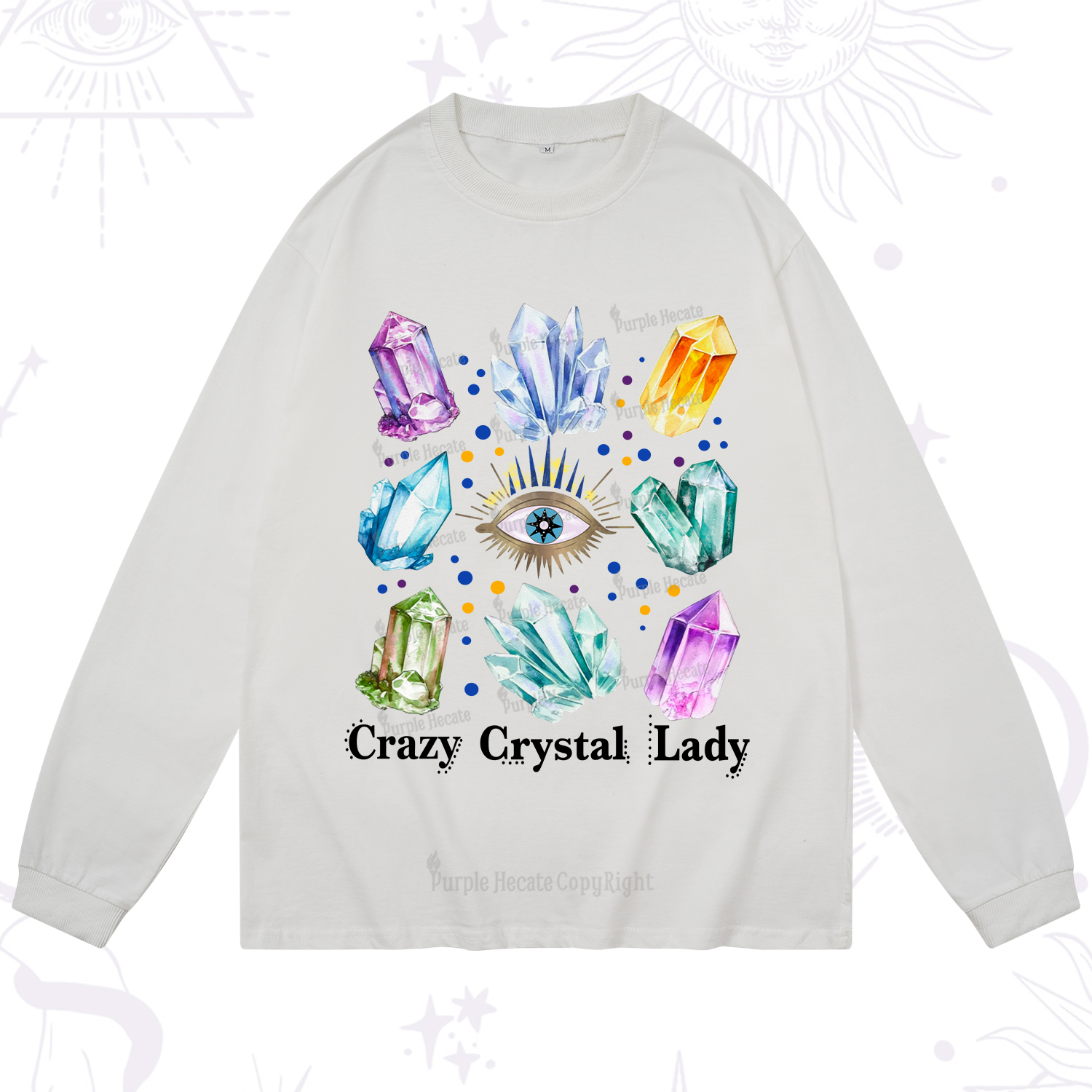 Purplehecate Crysral Lady Long Sleeve T-Shirt
