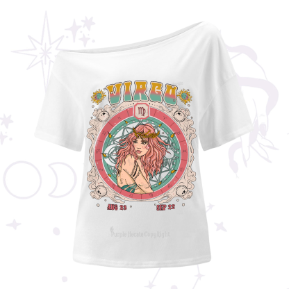 Purplehecate Virgo Cosmic Zodiac One-Shoulder T-Shirt