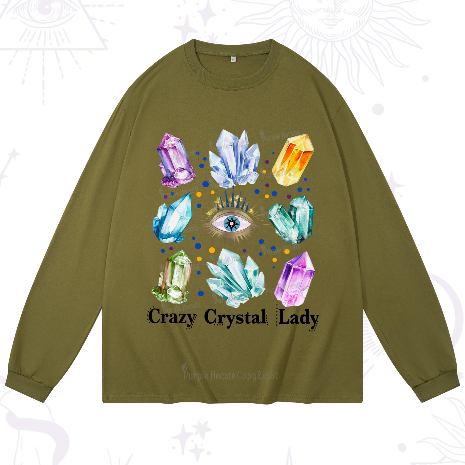 Purplehecate Crysral Lady Long Sleeve T-Shirt