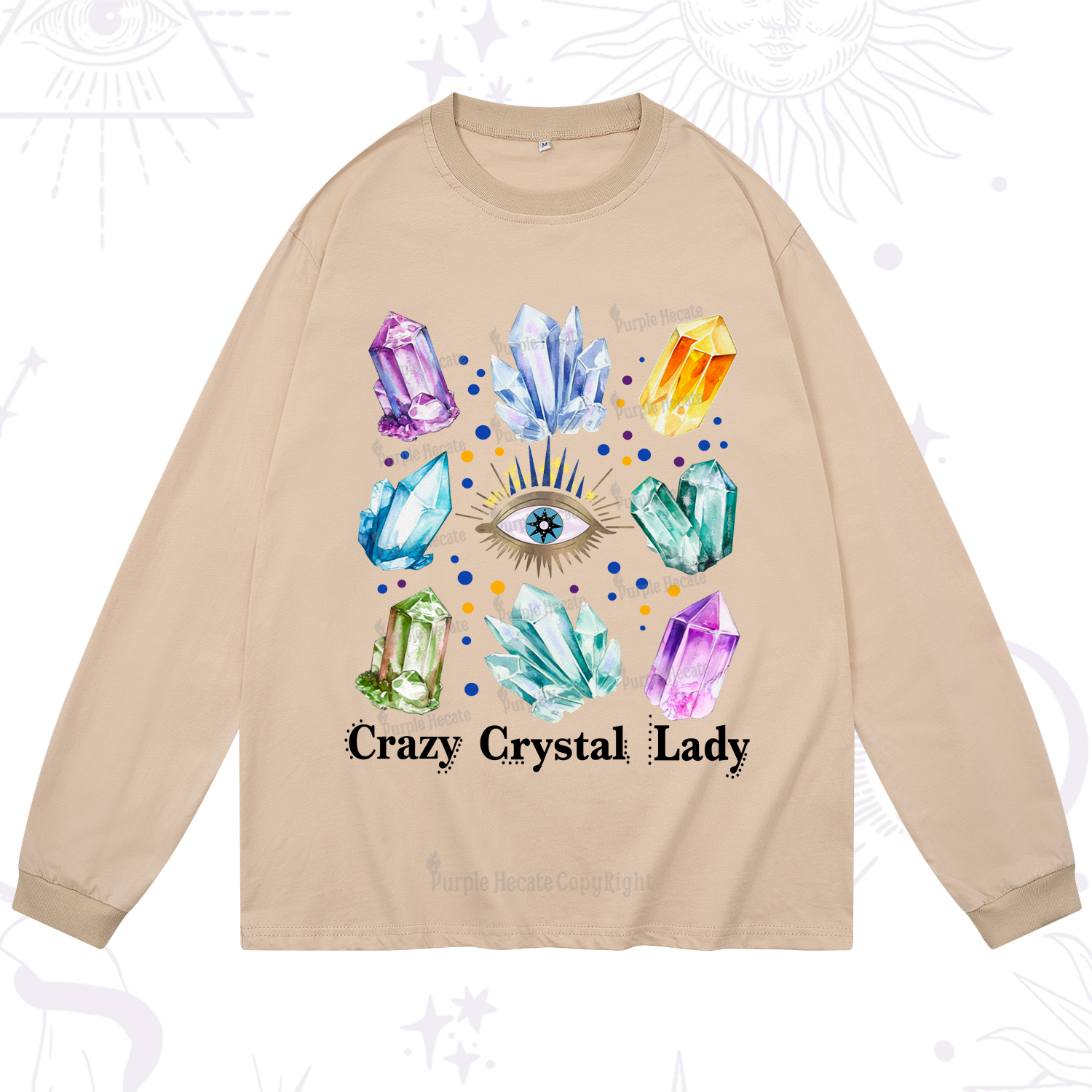 Purplehecate Crysral Lady Long Sleeve T-Shirt
