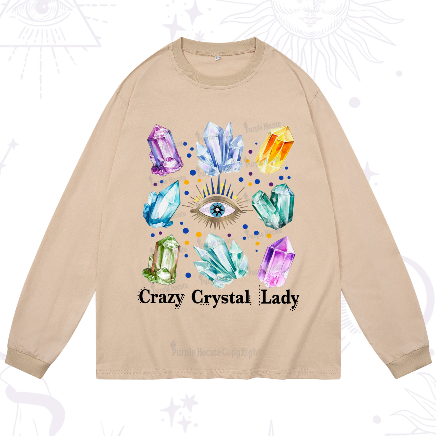 Purplehecate Crysral Lady Long Sleeve T-Shirt