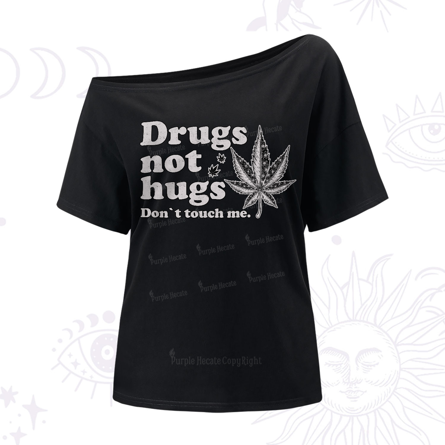 Purplehecate Don't Touch Me One-Shoulder T-Shirt