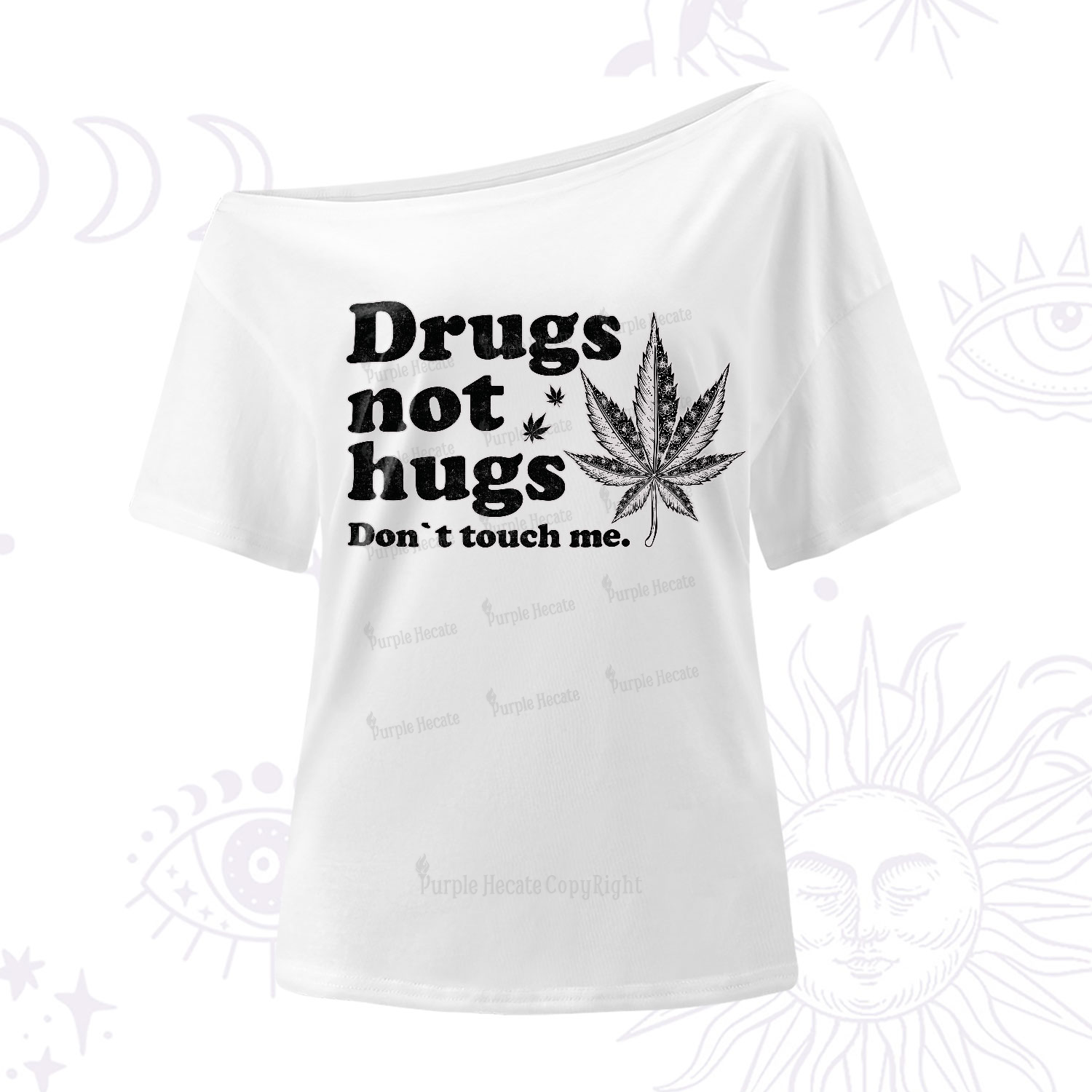 Purplehecate Don't Touch Me One-Shoulder T-Shirt