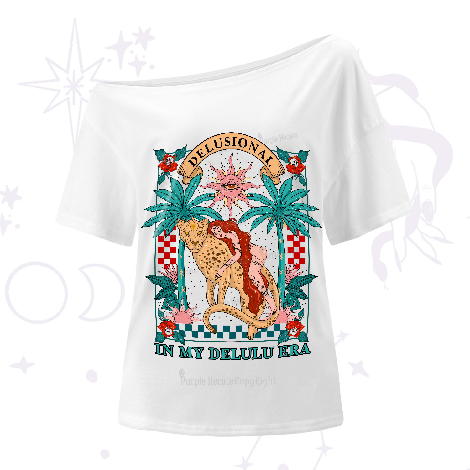 Purplehecate In My Delulu Era One-Shoulder T-Shirt