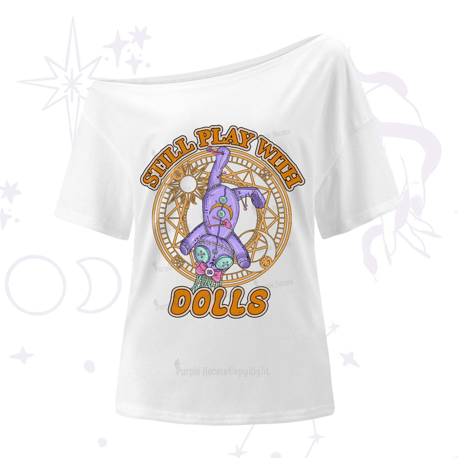 Purplehecate Still Plays With Dolls One-Shoulder T-Shirt
