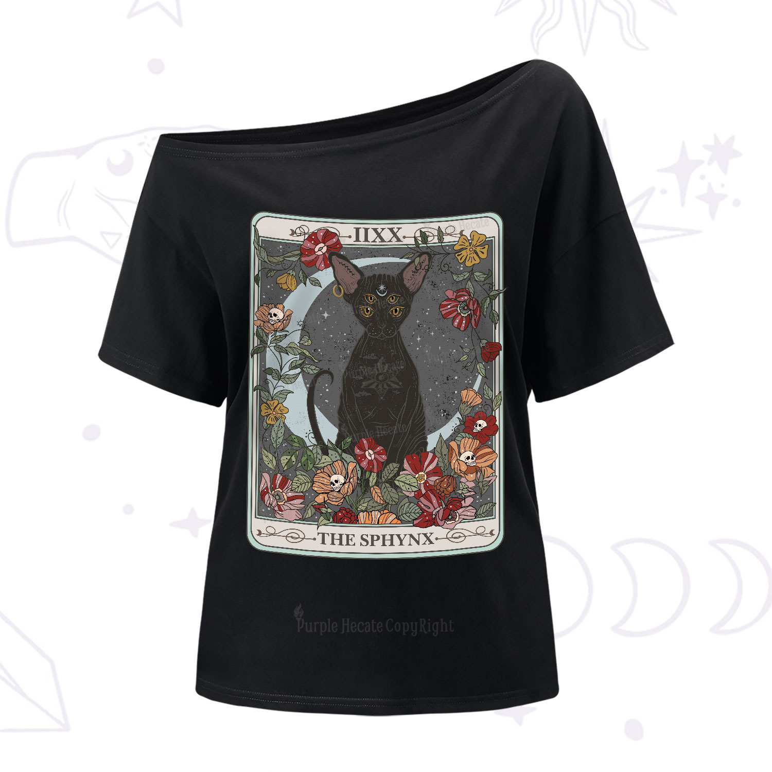 Purplehecate The Sphynx Tarot One-Shoulder T-Shirt