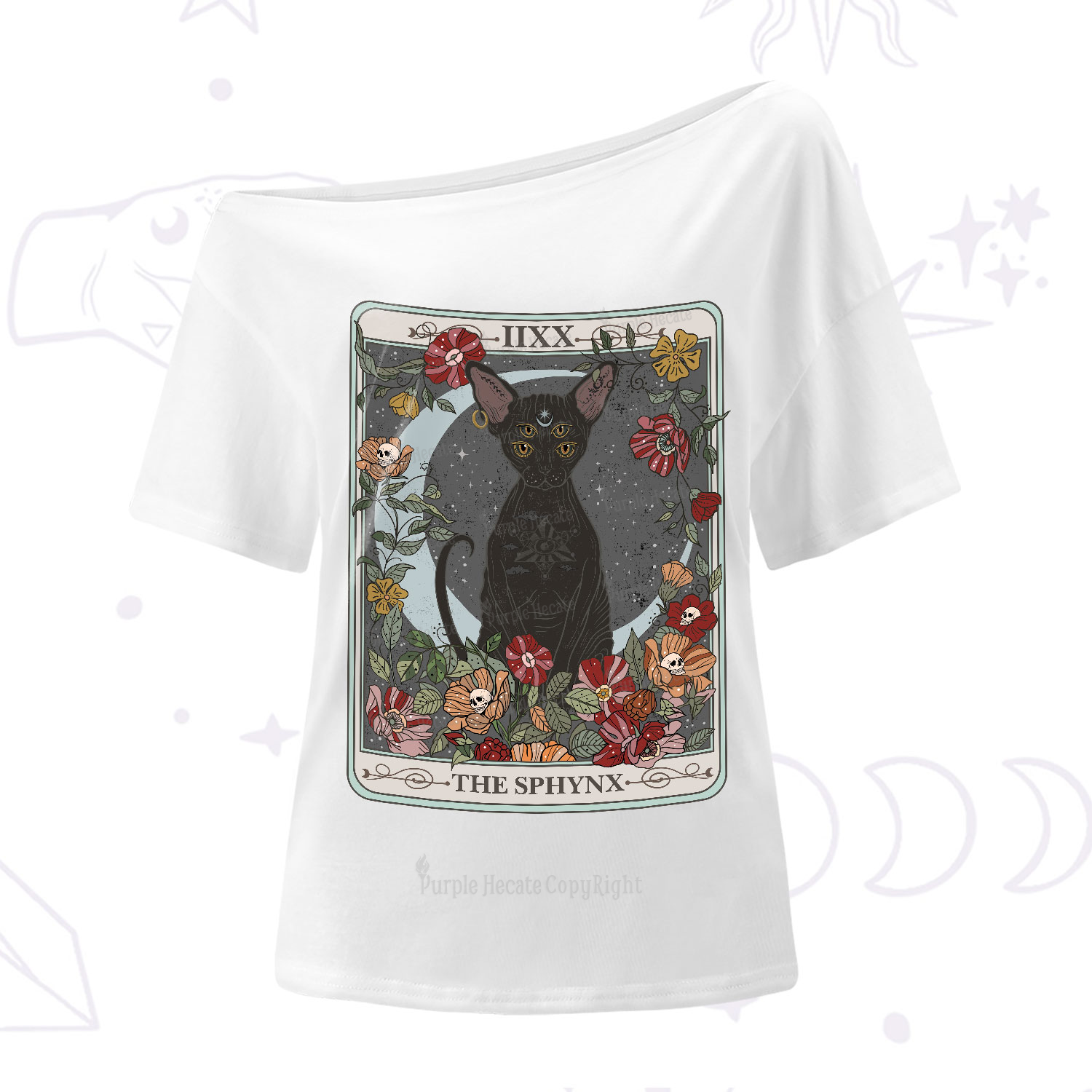 Purplehecate The Sphynx Tarot One-Shoulder T-Shirt