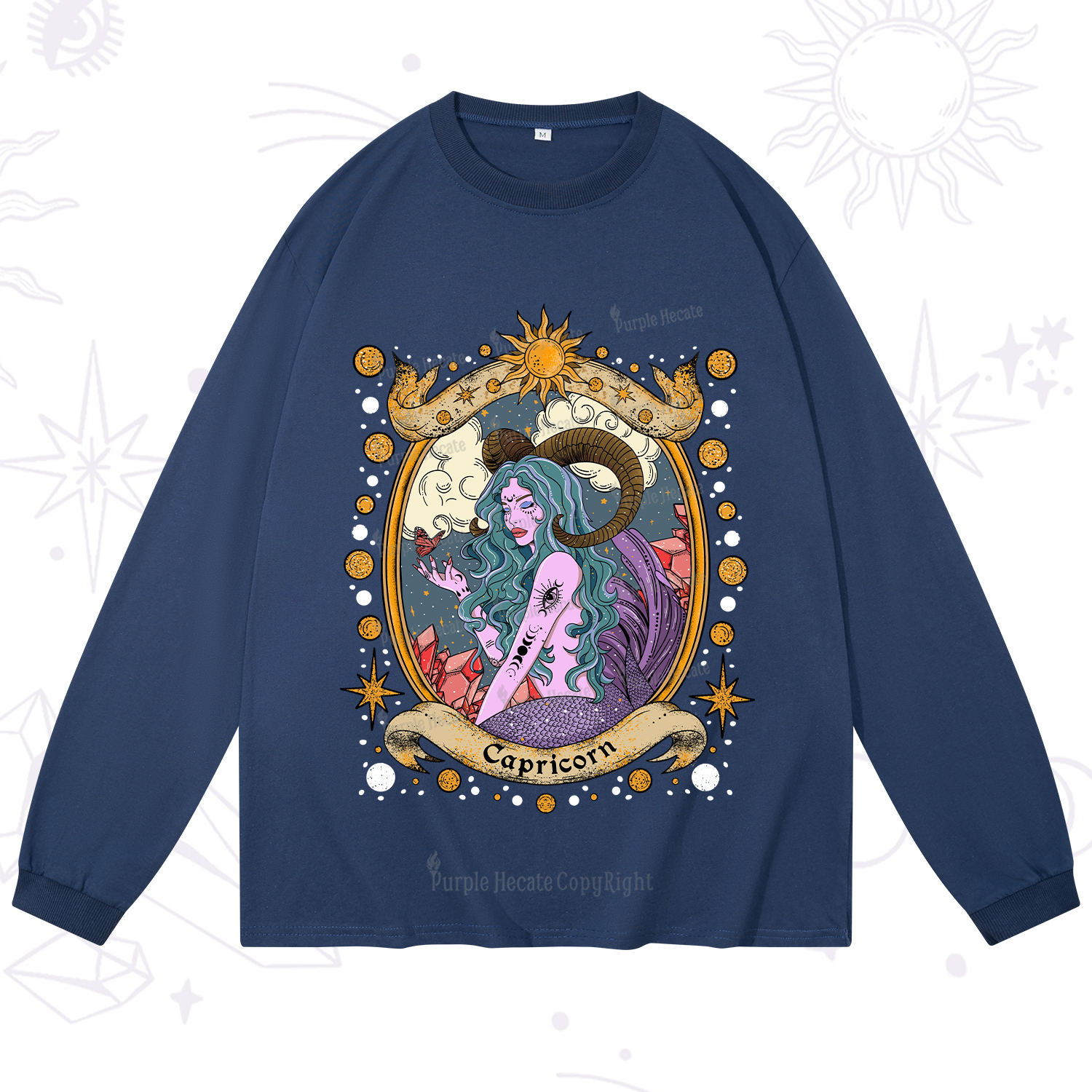Purplehecate Capricorn Radiance Zodiac Long Sleeve T-Shirt
