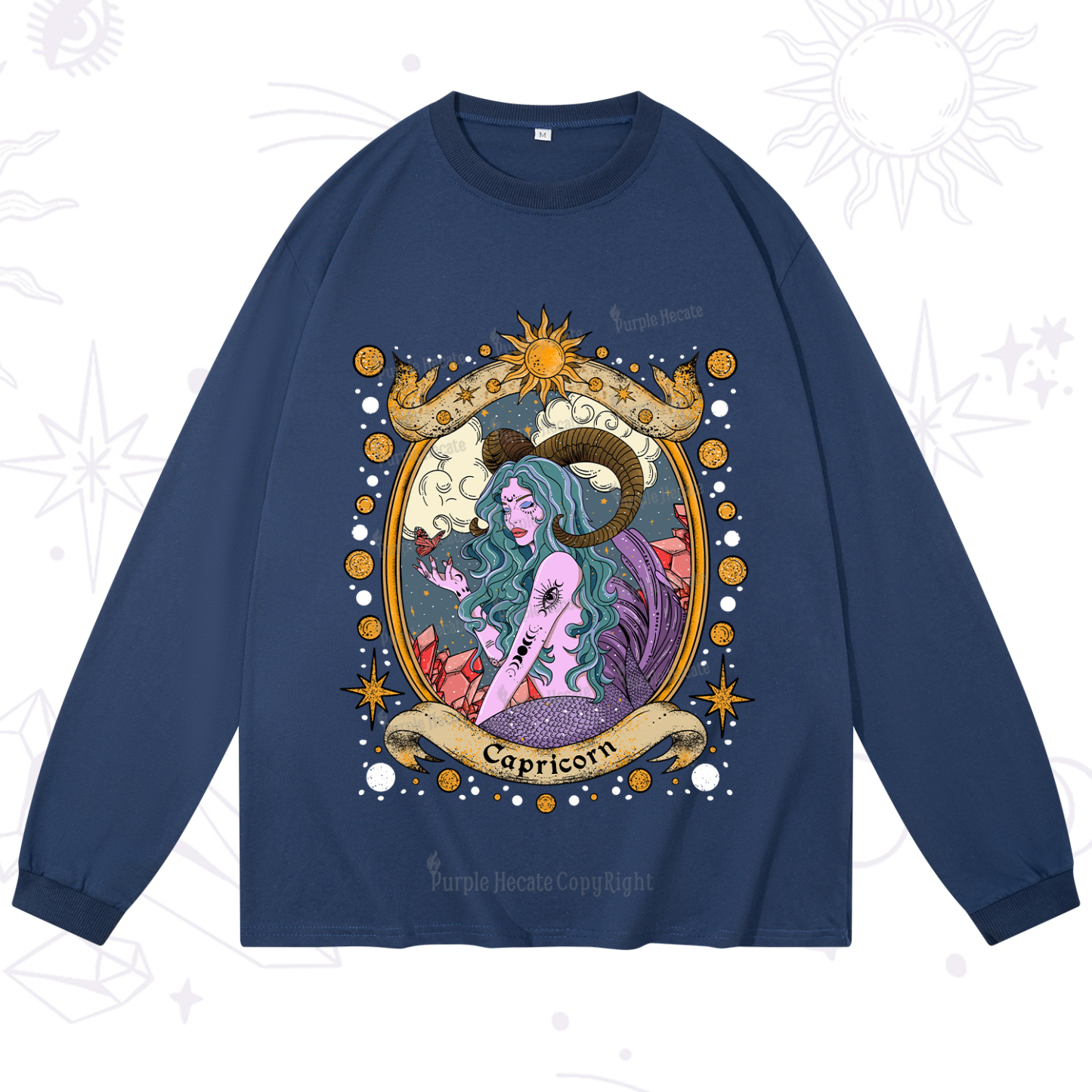 Purplehecate Capricorn Radiance Zodiac Long Sleeve T-Shirt