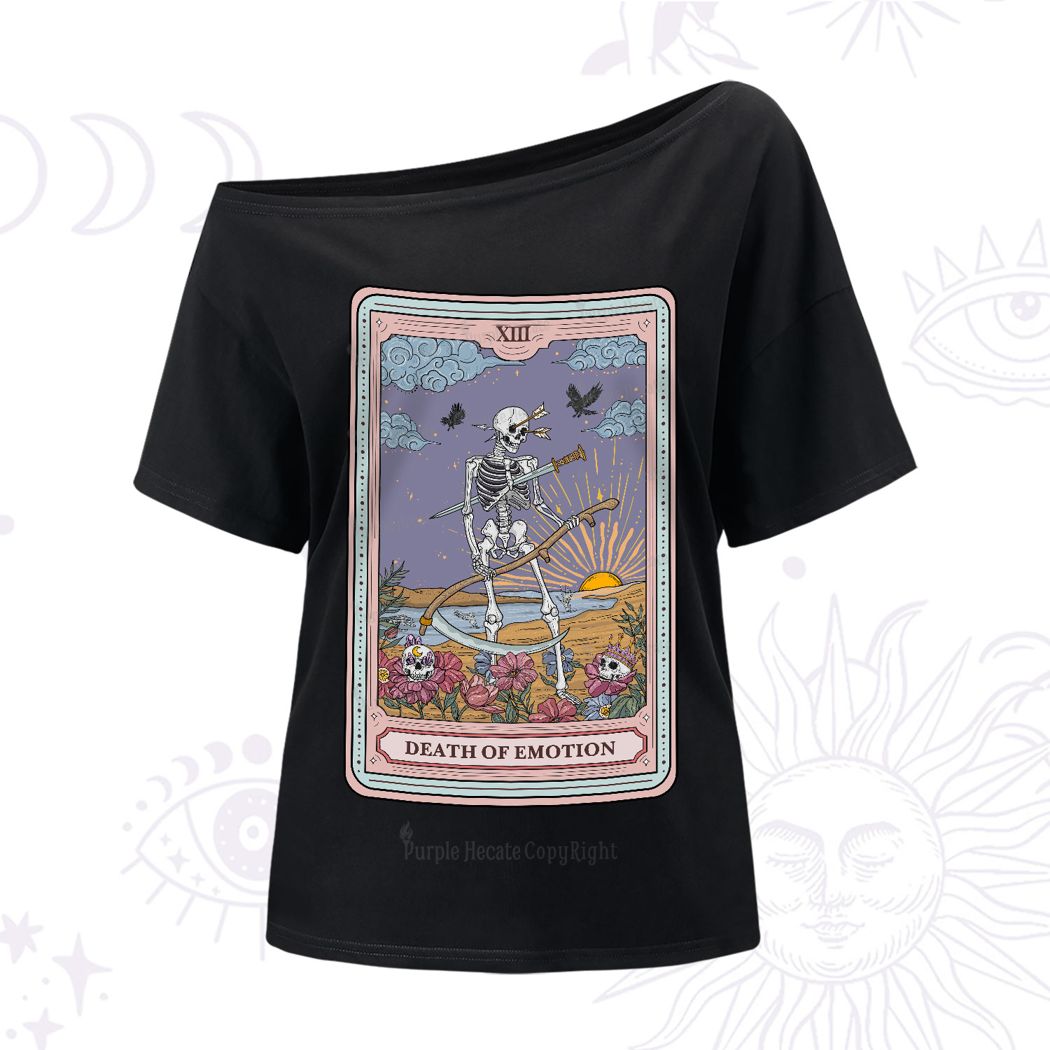 Purplehecate The Death Of Emotion Tarot One-Shoulder T-Shirt