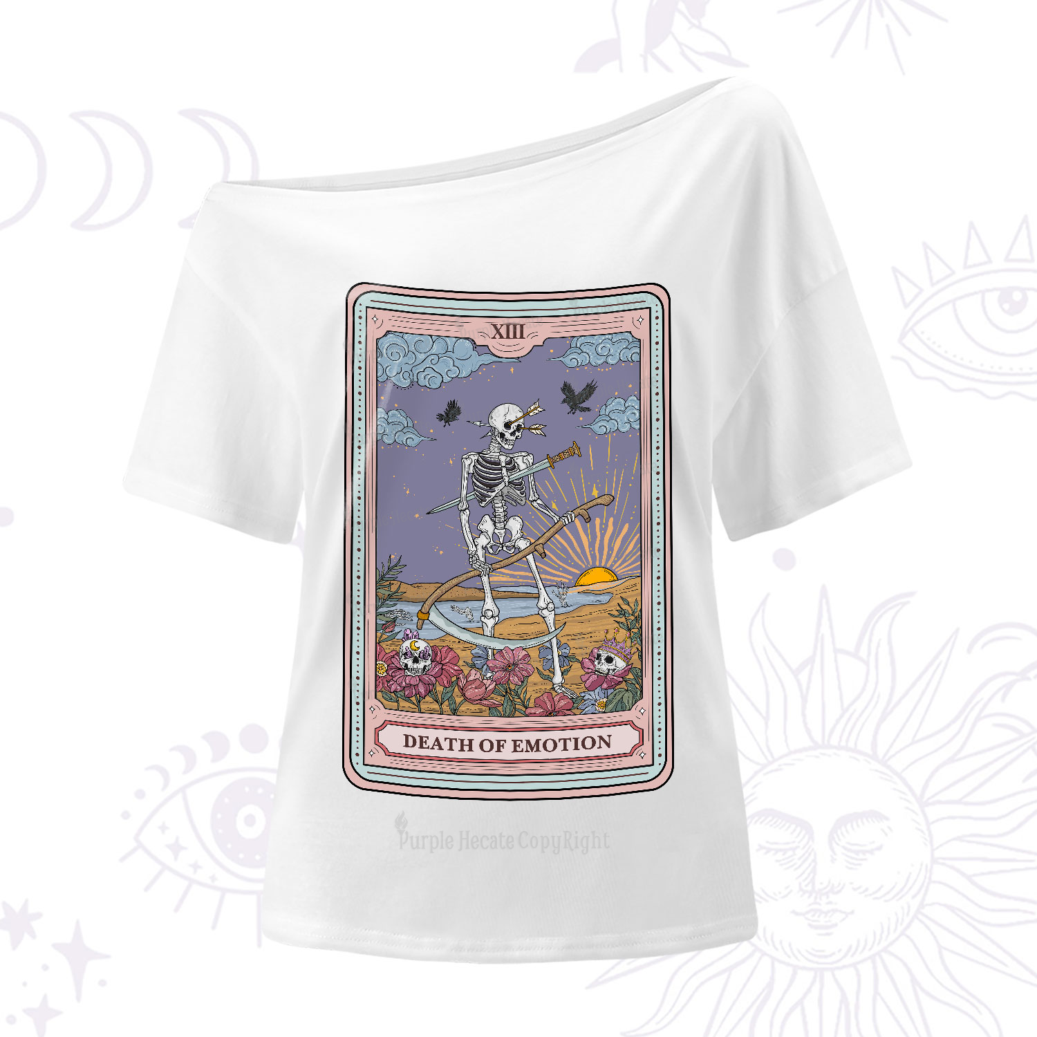 Purplehecate The Death Of Emotion Tarot One-Shoulder T-Shirt