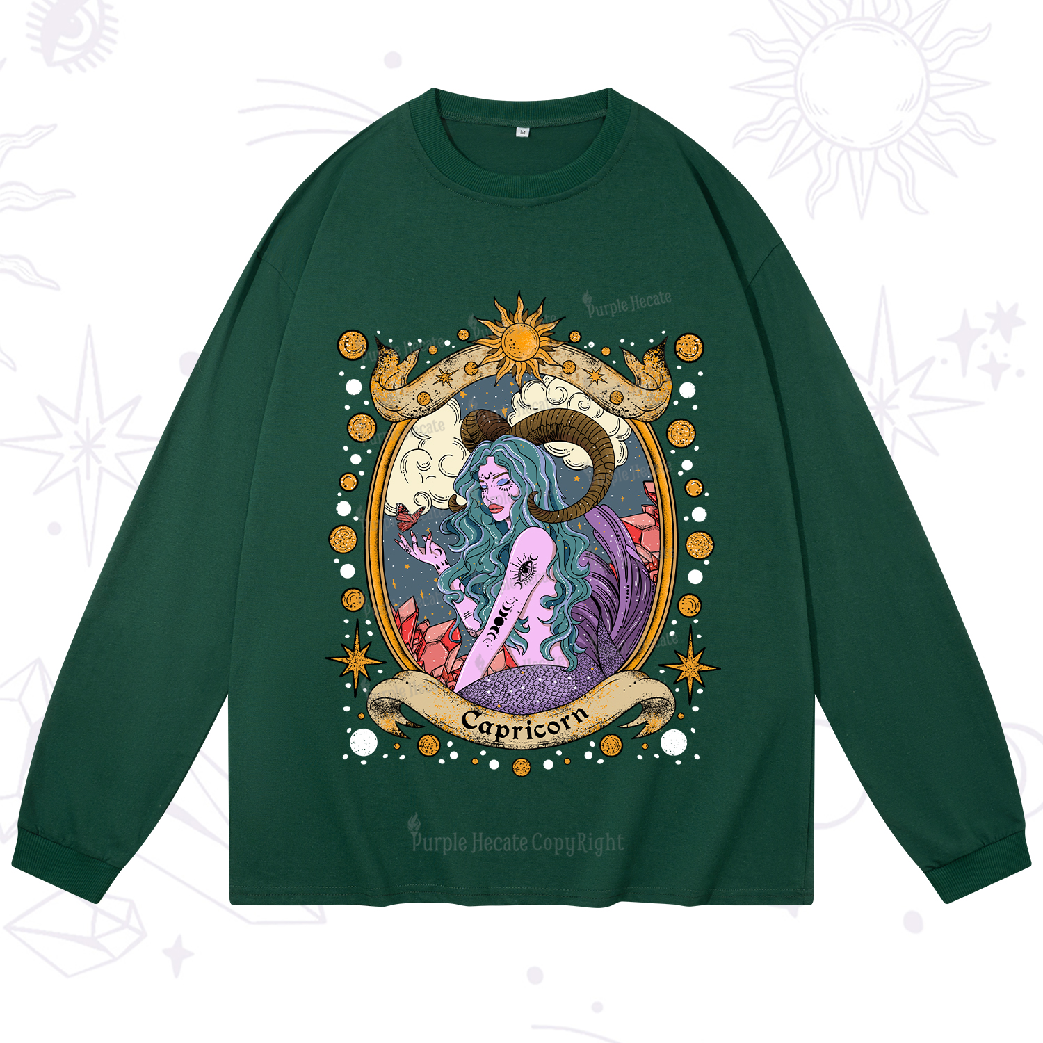 Purplehecate Capricorn Radiance Zodiac Long Sleeve T-Shirt