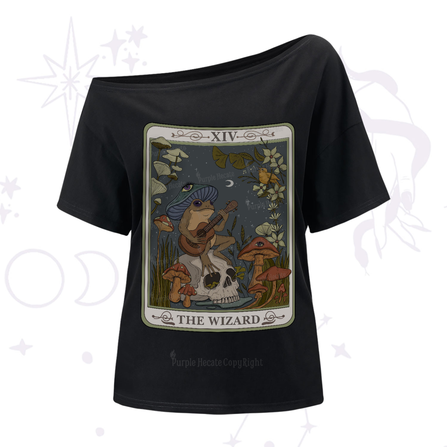 Purplehecate The Wizard Tarot One-Shoulder T-Shirt