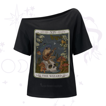 Purplehecate The Wizard Tarot One-Shoulder T-Shirt