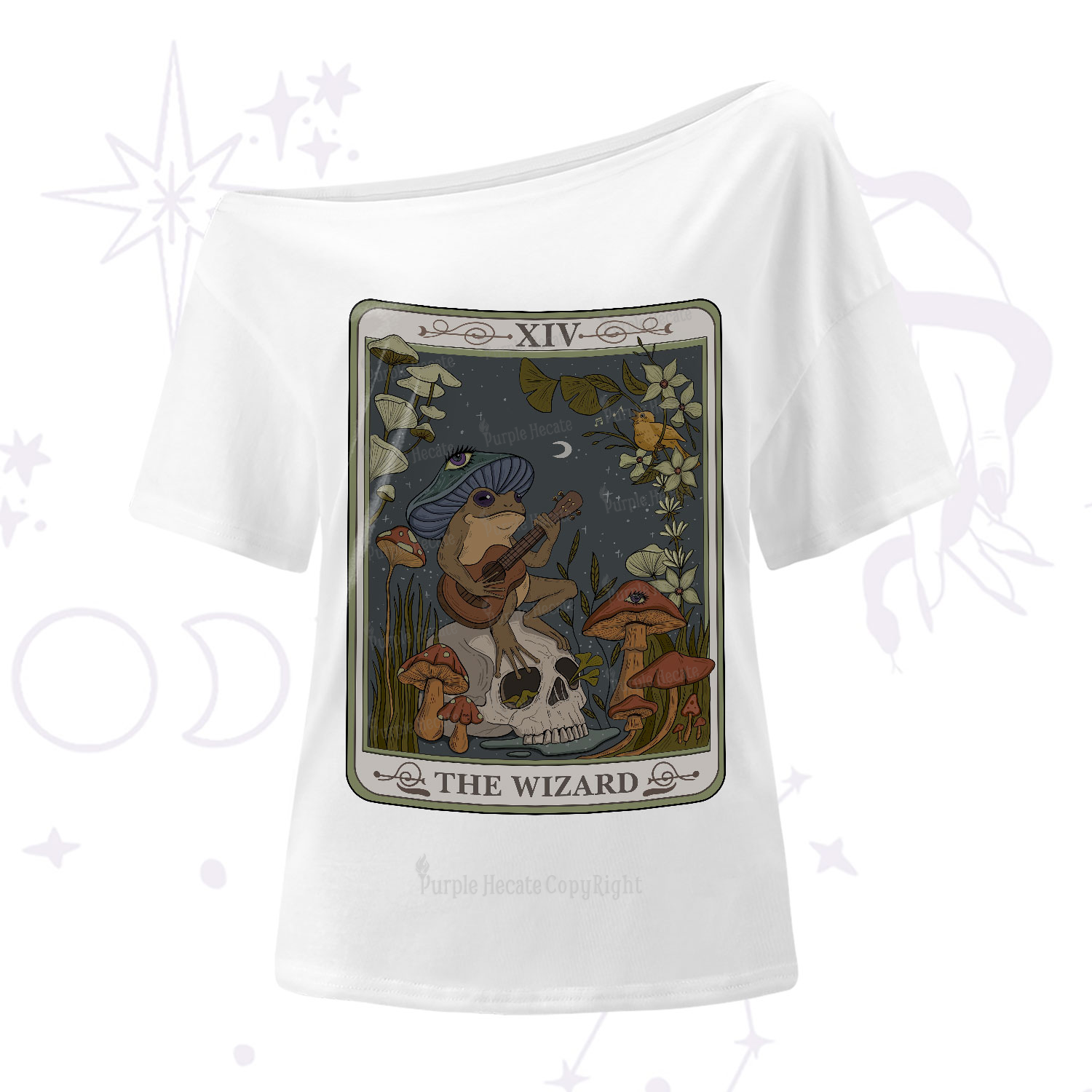 Purplehecate The Wizard Tarot One-Shoulder T-Shirt