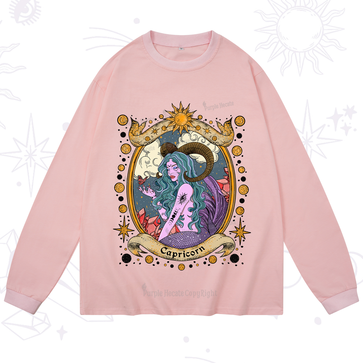 Purplehecate Capricorn Radiance Zodiac Long Sleeve T-Shirt