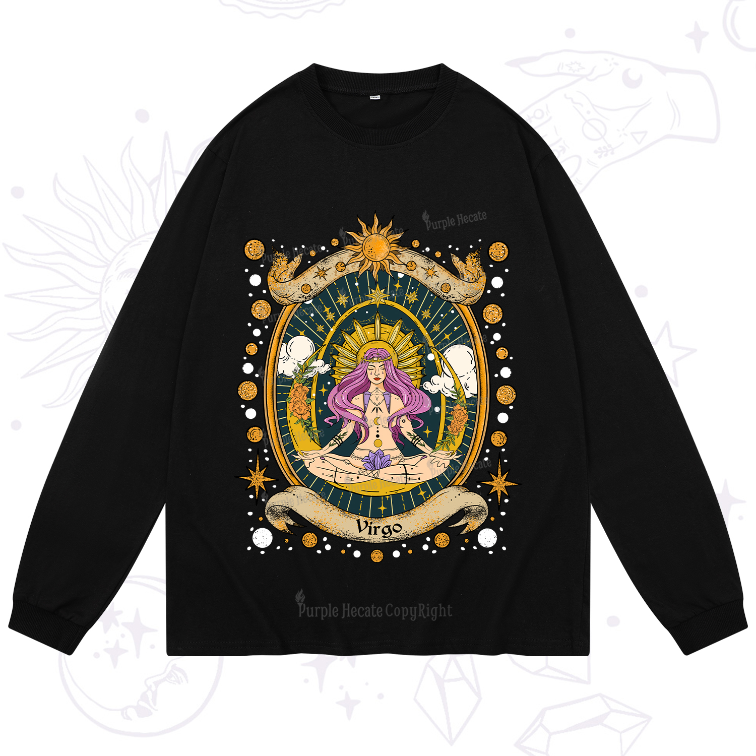 Purplehecate Virgo Radiance Zodiac Long Sleeve T-Shirt