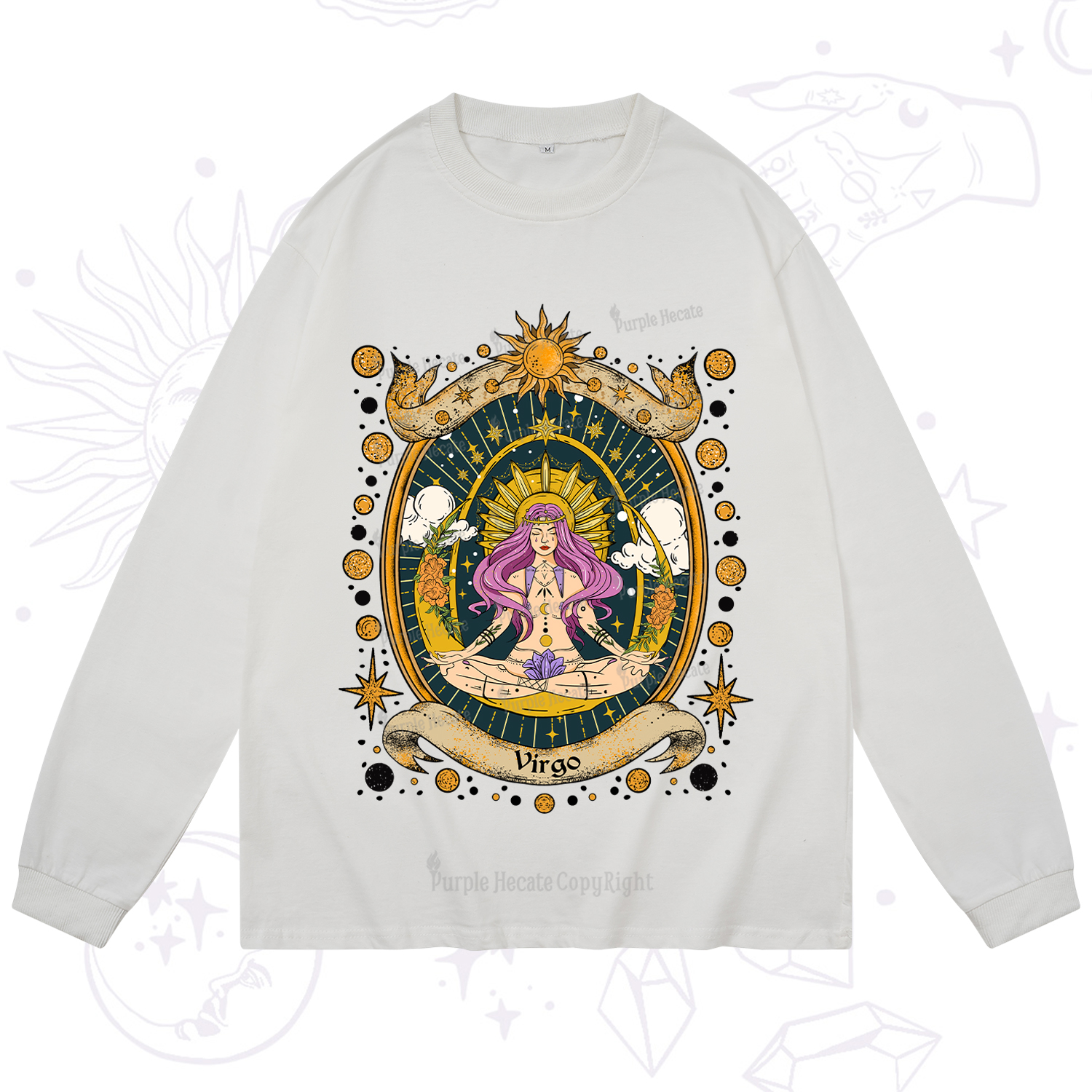Purplehecate Virgo Radiance Zodiac Long Sleeve T-Shirt