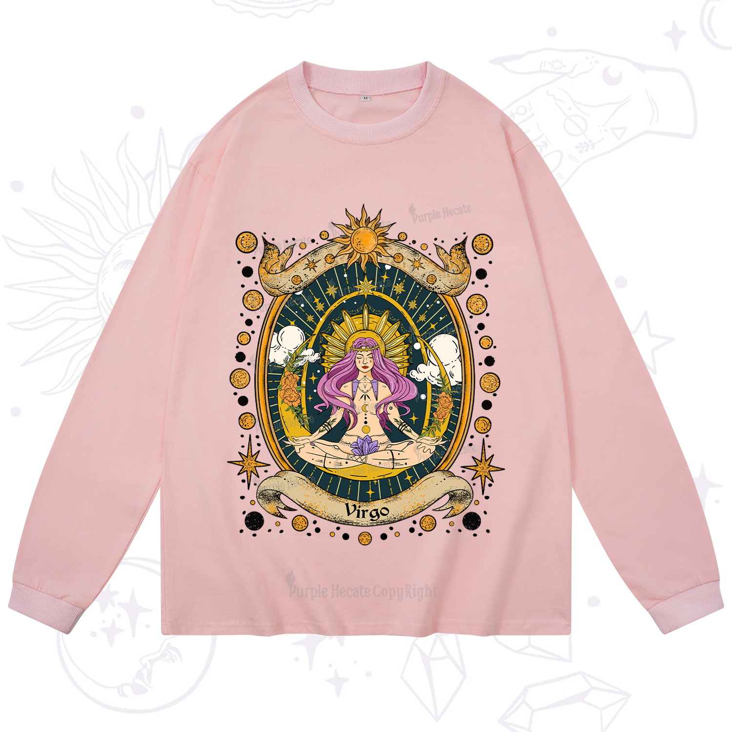 Purplehecate Virgo Radiance Zodiac Long Sleeve T-Shirt