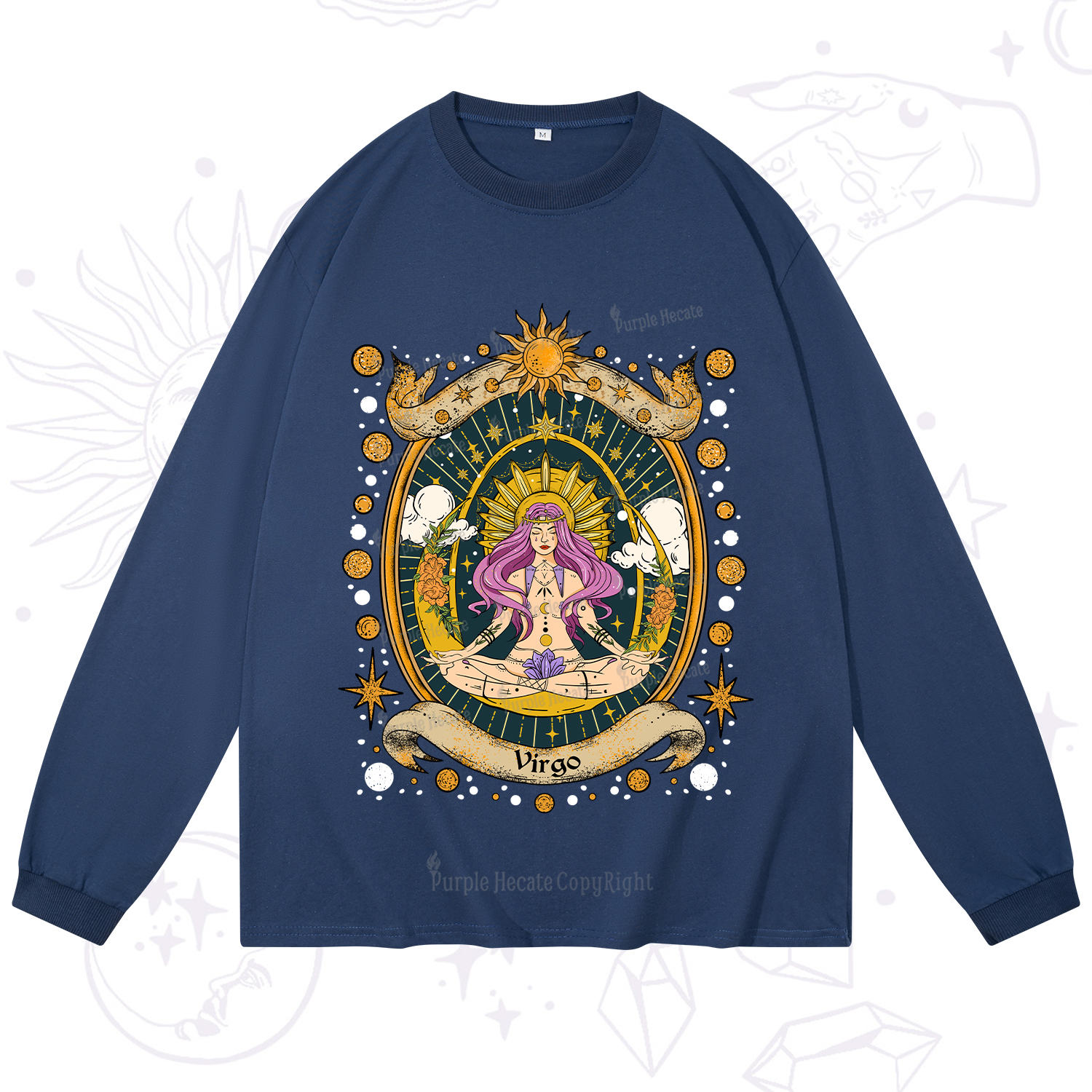 Purplehecate Virgo Radiance Zodiac Long Sleeve T-Shirt