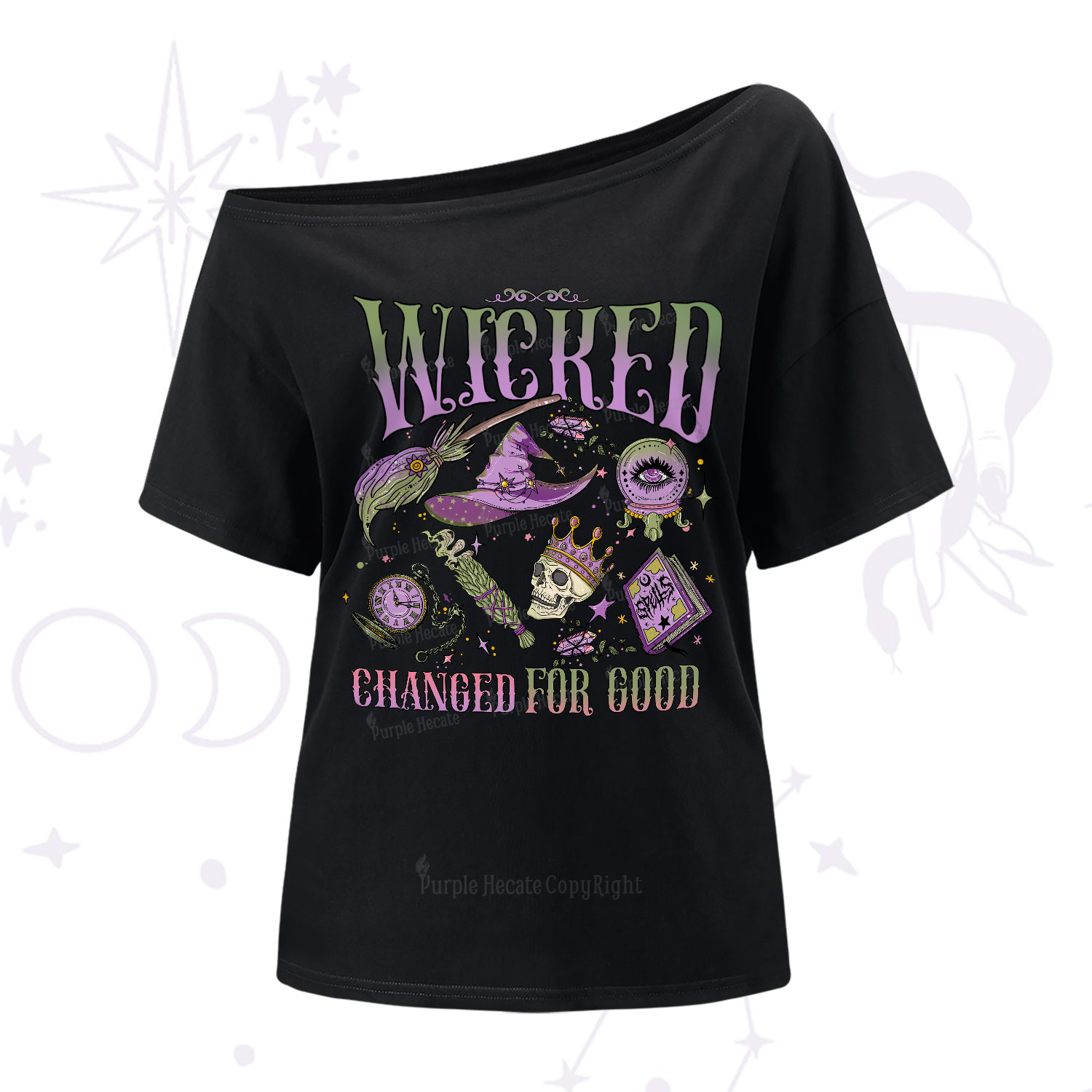 Purplehecate Wicked Changed For Good One-Shoulder T-Shirt