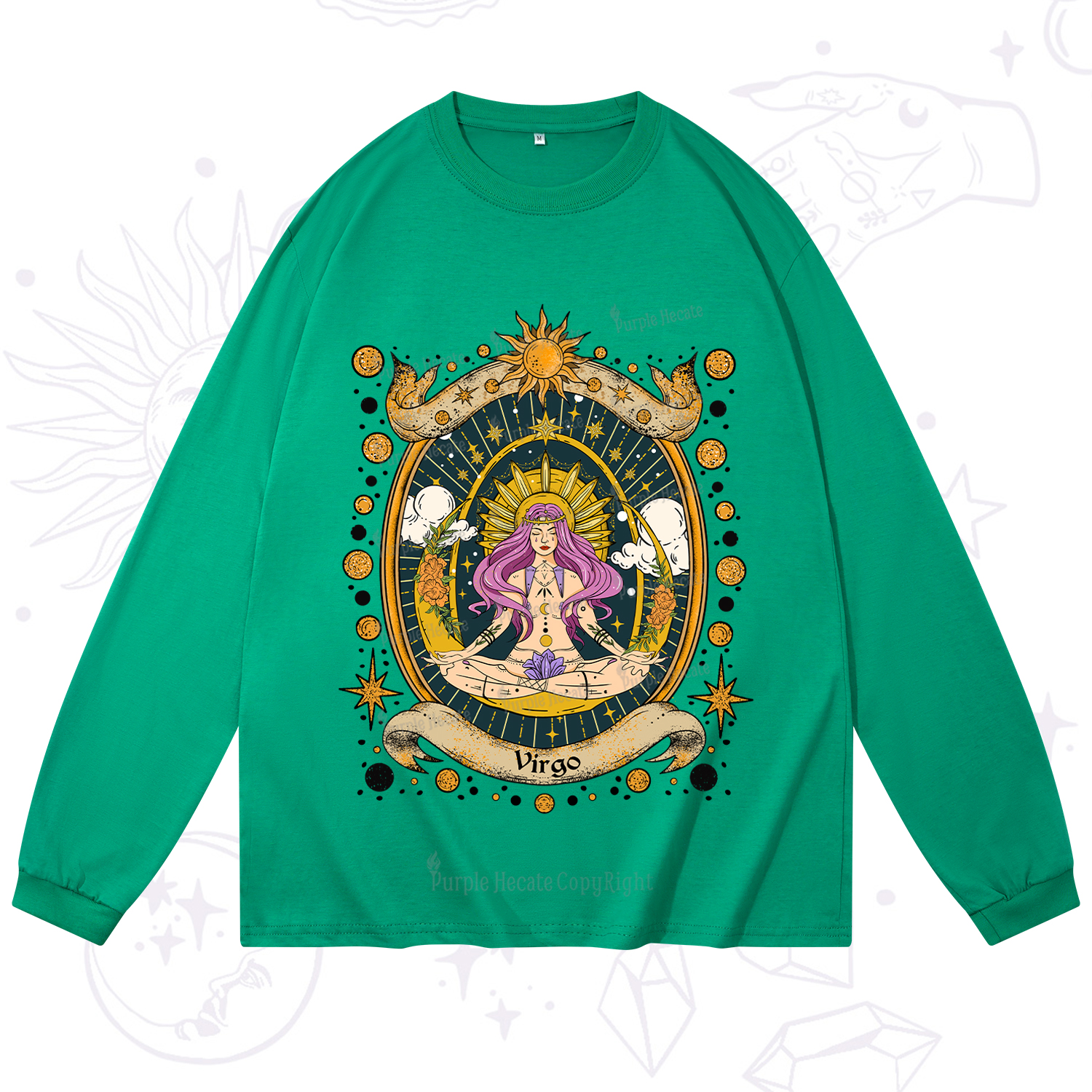 Purplehecate Virgo Radiance Zodiac Long Sleeve T-Shirt