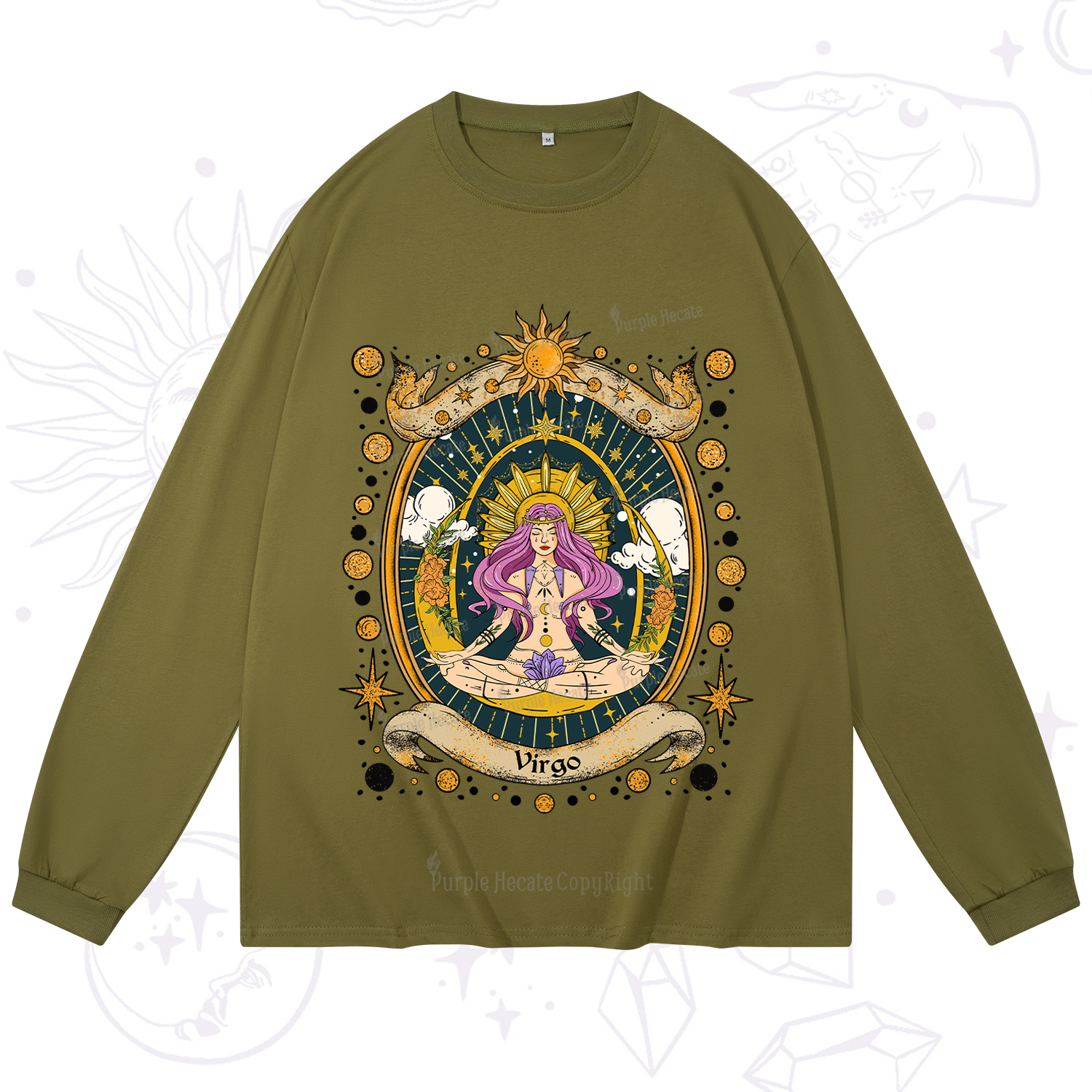 Purplehecate Virgo Radiance Zodiac Long Sleeve T-Shirt