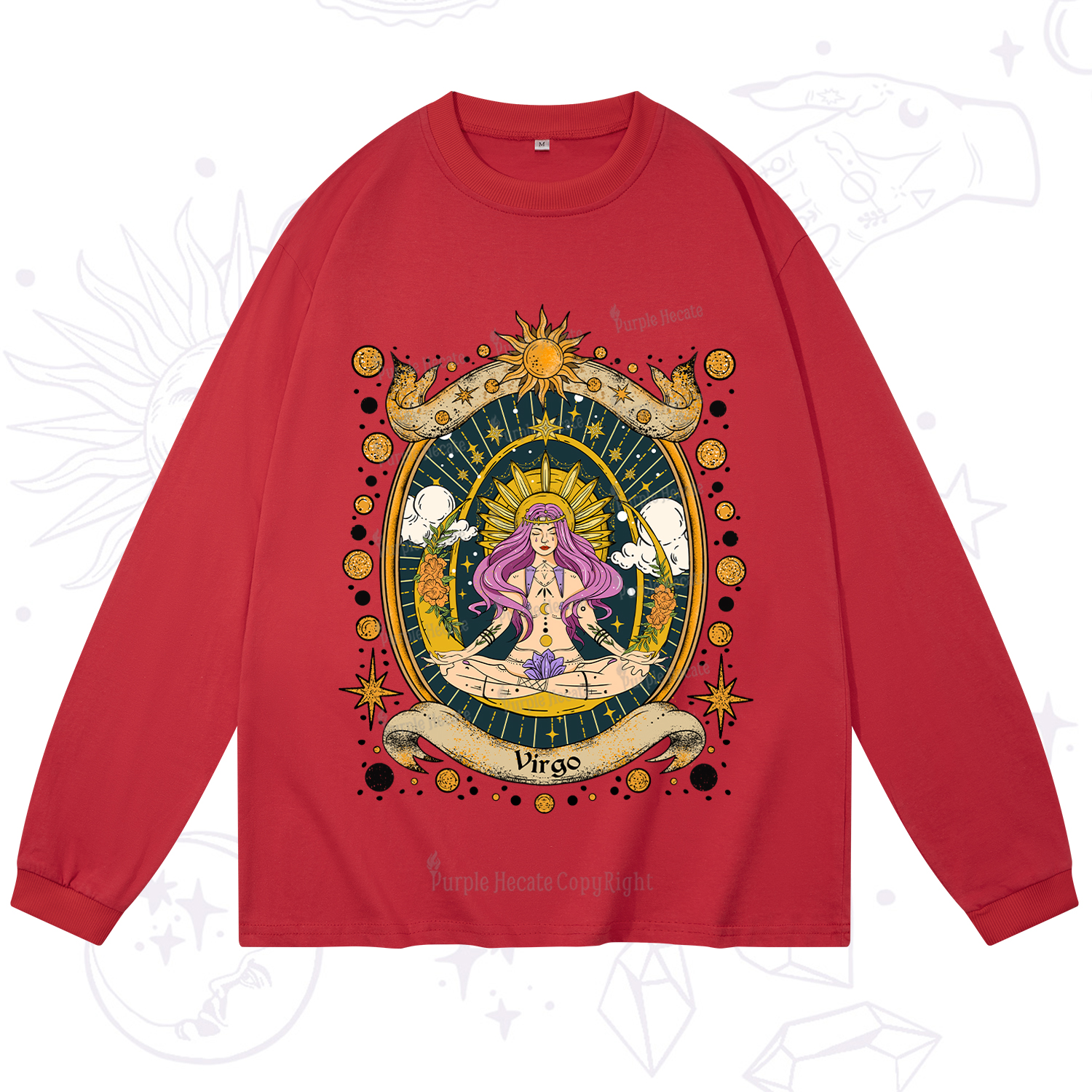 Purplehecate Virgo Radiance Zodiac Long Sleeve T-Shirt