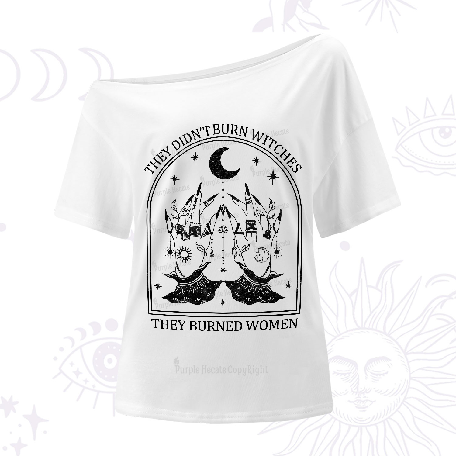 Purplehecate They Didn't Burn Witches One-Shoulder T-Shirt