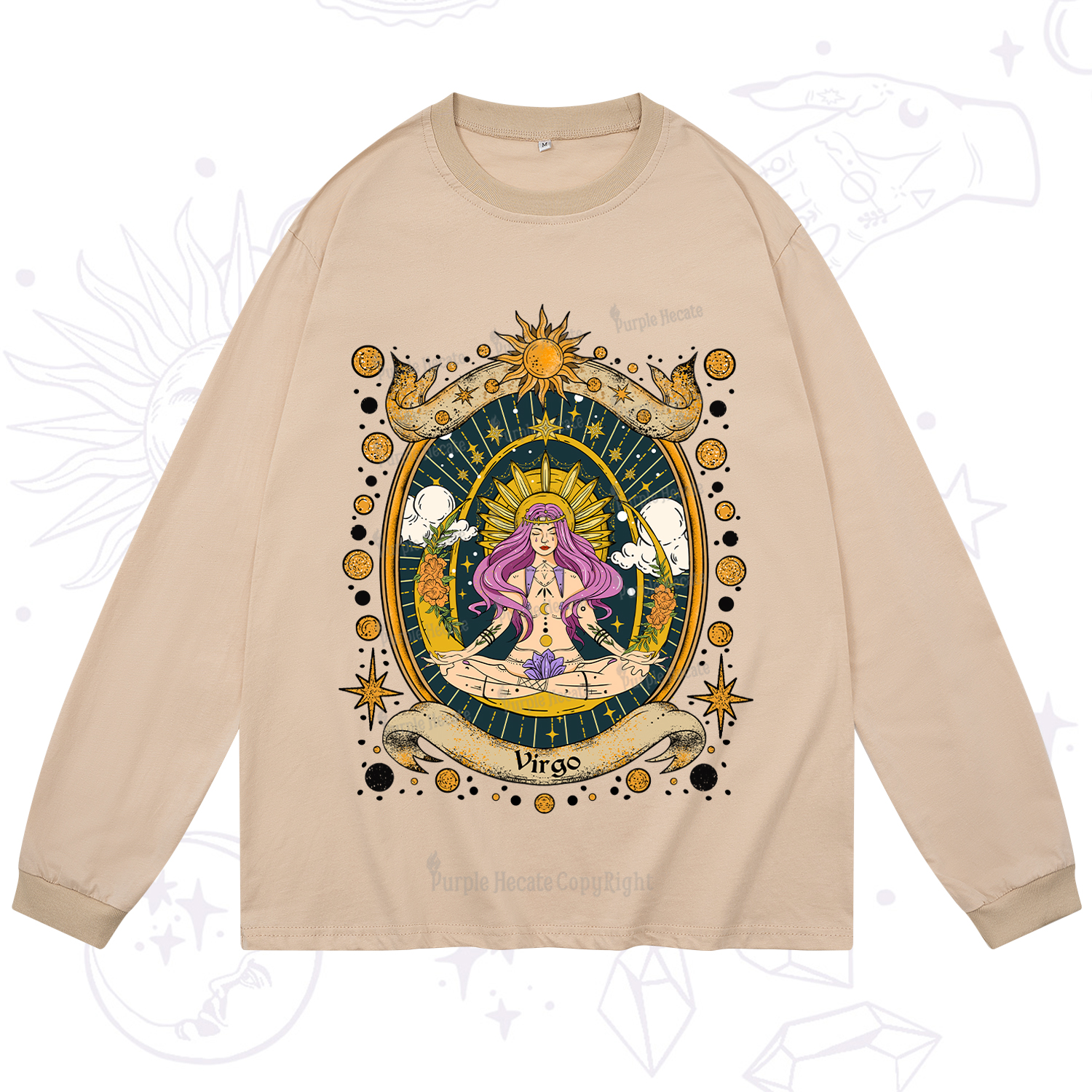 Purplehecate Virgo Radiance Zodiac Long Sleeve T-Shirt