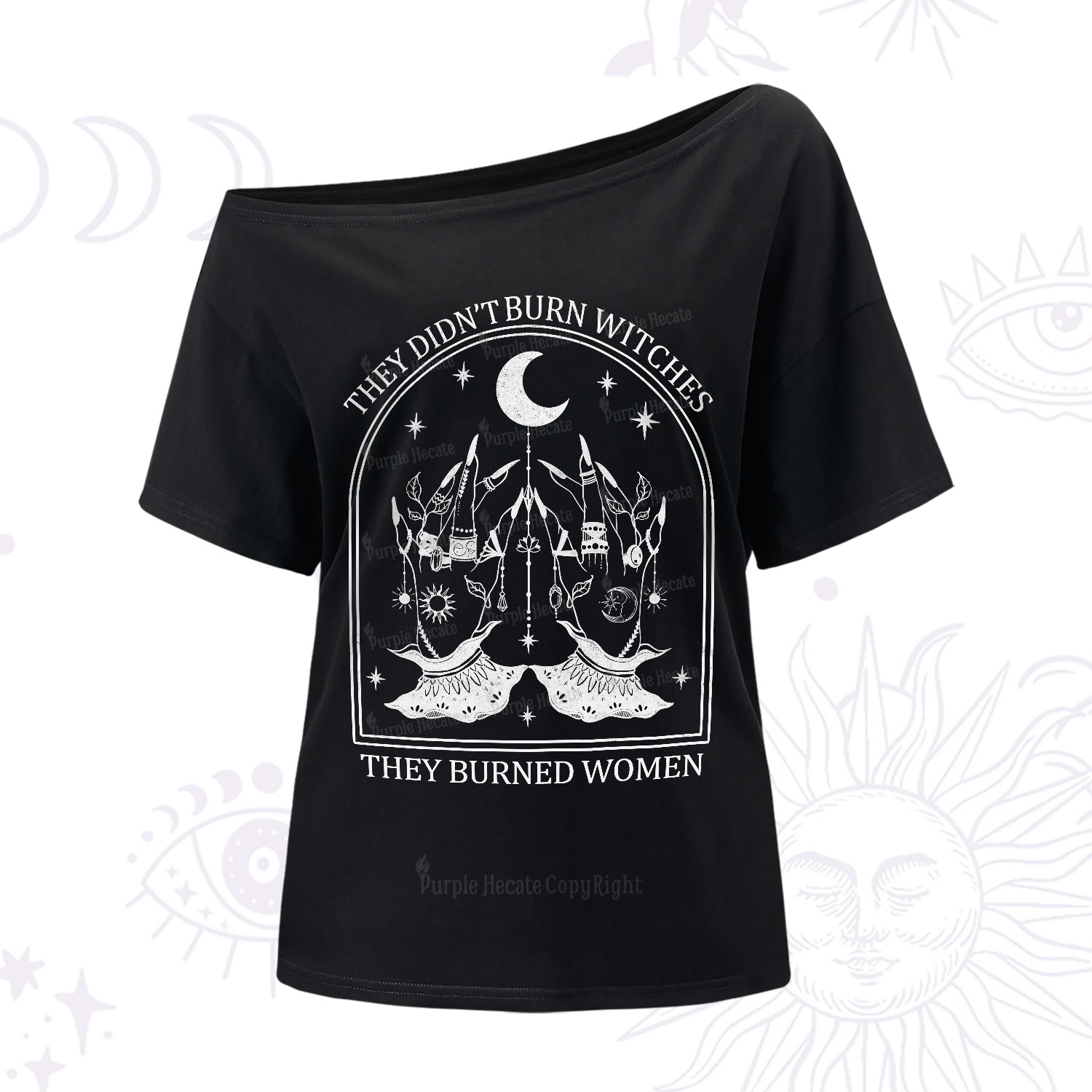 Purplehecate They Didn't Burn Witches One-Shoulder T-Shirt