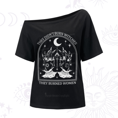 Purplehecate They Didn't Burn Witches One-Shoulder T-Shirt