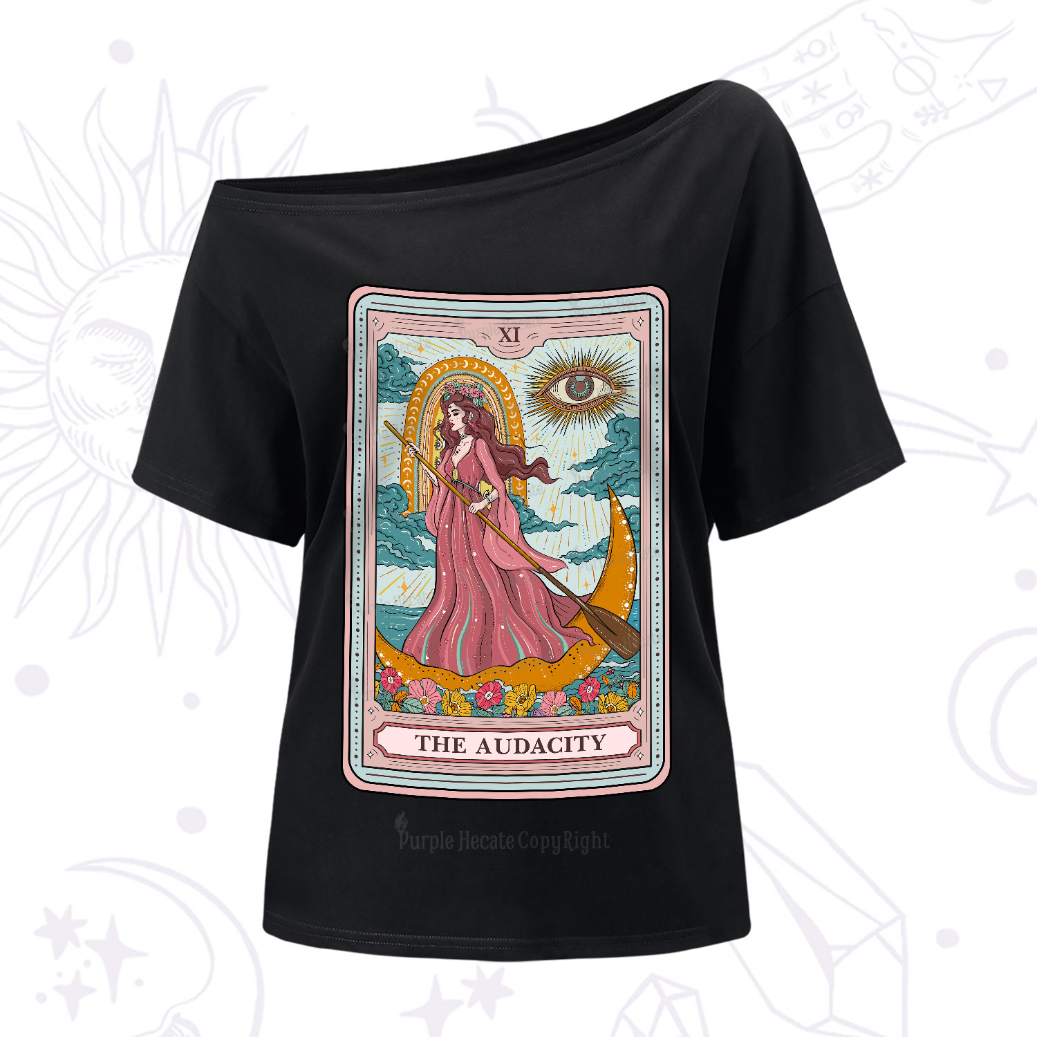Purplehecate The Audacity Goddess Tarot One-Shoulder T-Shirt