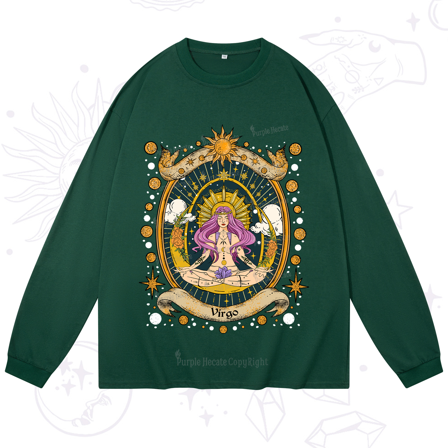 Purplehecate Virgo Radiance Zodiac Long Sleeve T-Shirt