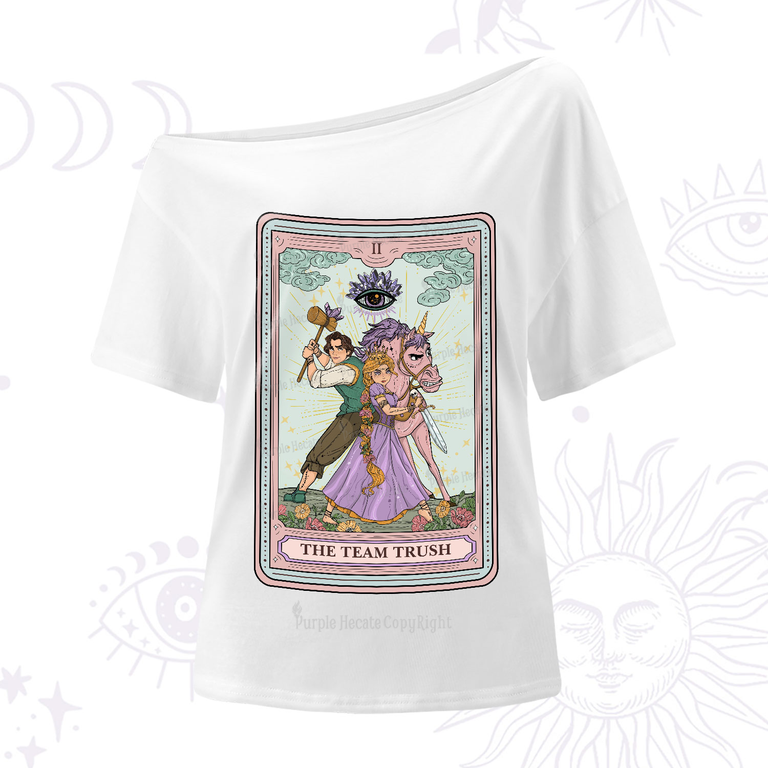 Purplehecate The Team Trush Tarot Card One-Shoulder T-Shirt