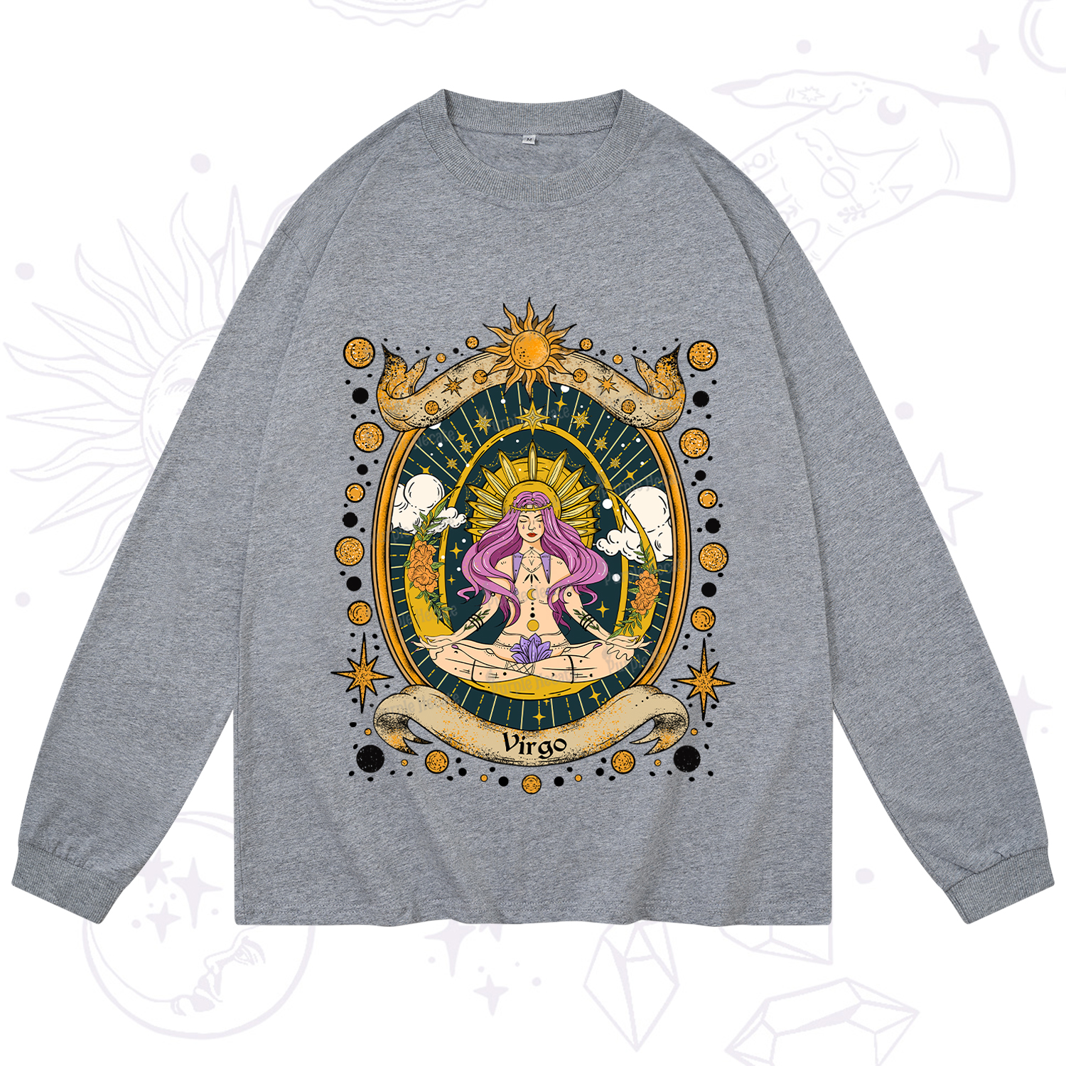 Purplehecate Virgo Radiance Zodiac Long Sleeve T-Shirt