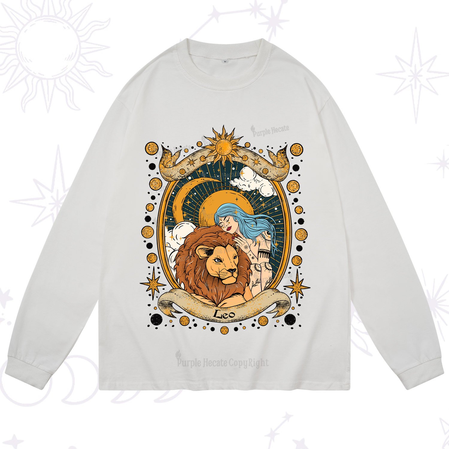 Purplehecate Leo Radiance Zodiac Long Sleeve T-Shirt
