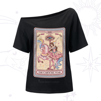 Purplehecate The Carousel Star Tarot Card One-Shoulder T-Shirt