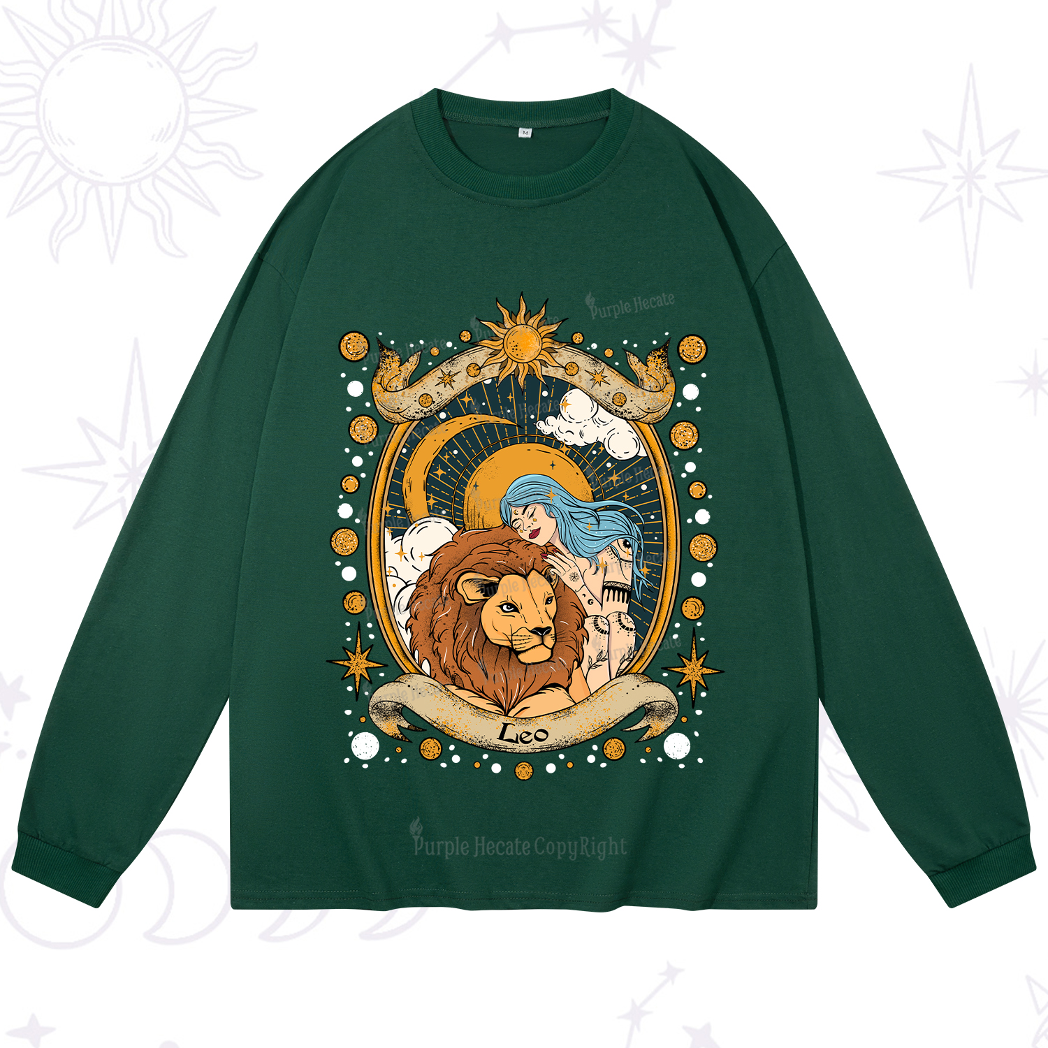 Purplehecate Leo Radiance Zodiac Long Sleeve T-Shirt